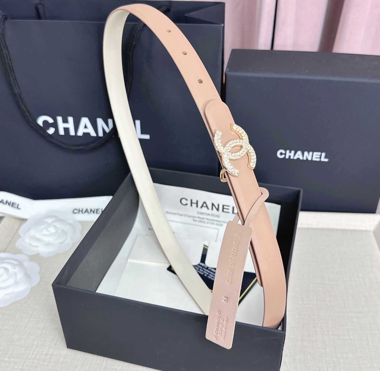 💥💥💥CHANEL 2.5cm香奈儿腰带  时尚优雅，高端大气，长度:75.80.85.90.95.10