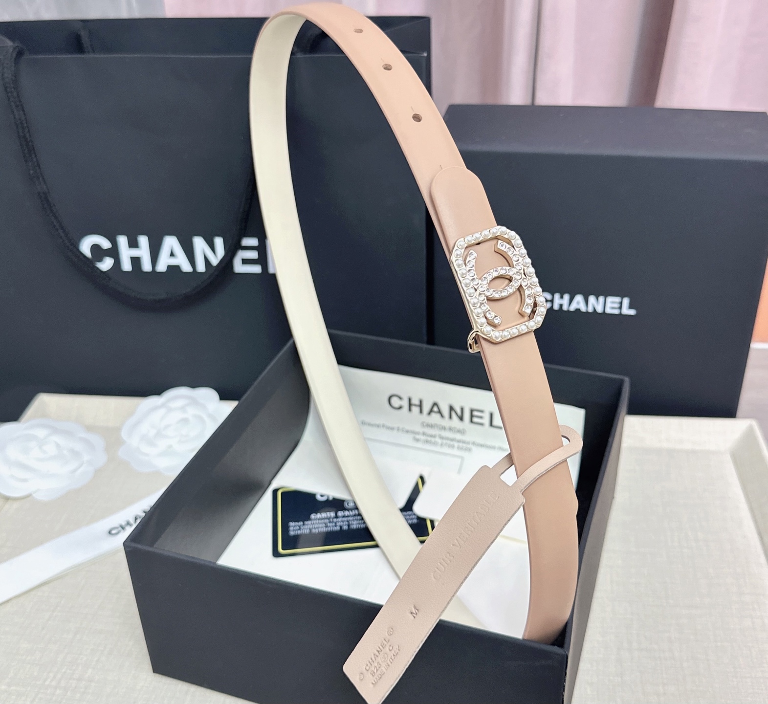 💥💥💥CHANEL 2.5cm香奈儿腰带  时尚优雅，高端大气，长度:75.80.85.90.95.10