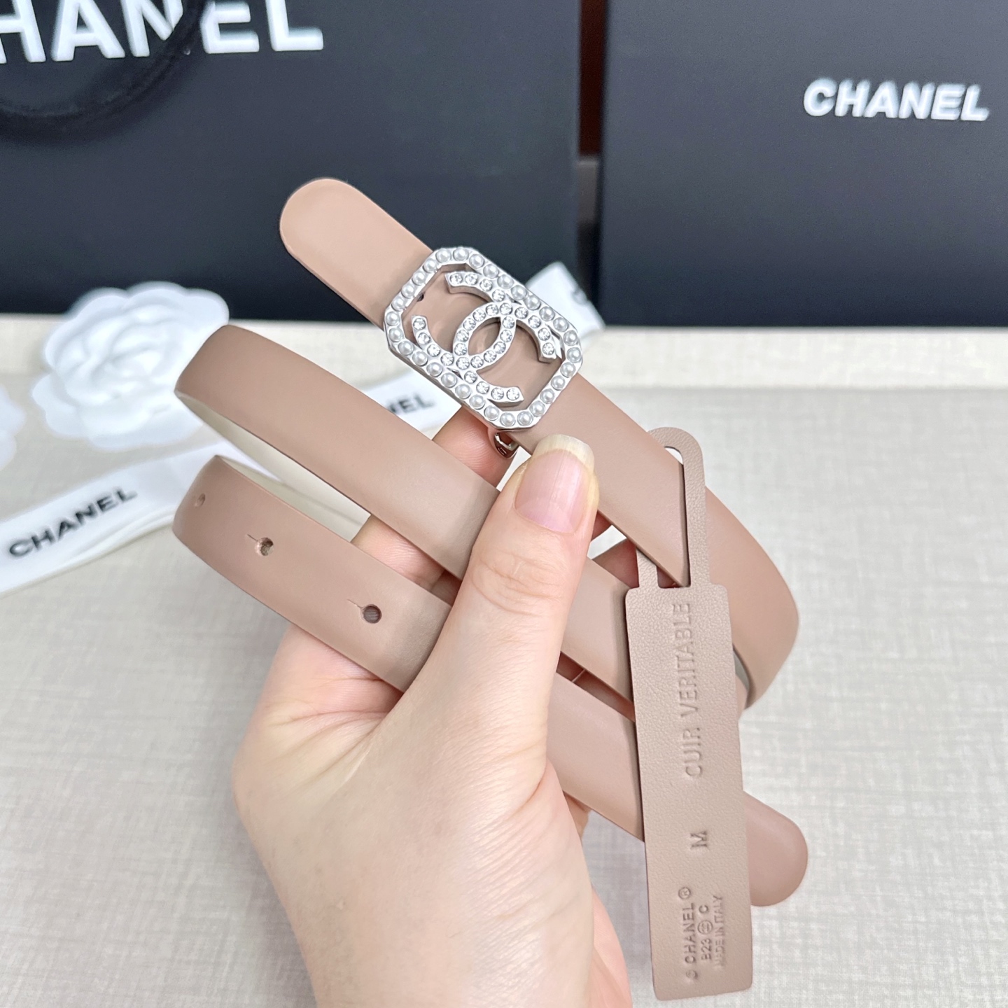 💥💥💥CHANEL 2.5cm香奈儿腰带  时尚优雅，高端大气，长度:75.80.85.90.95.10