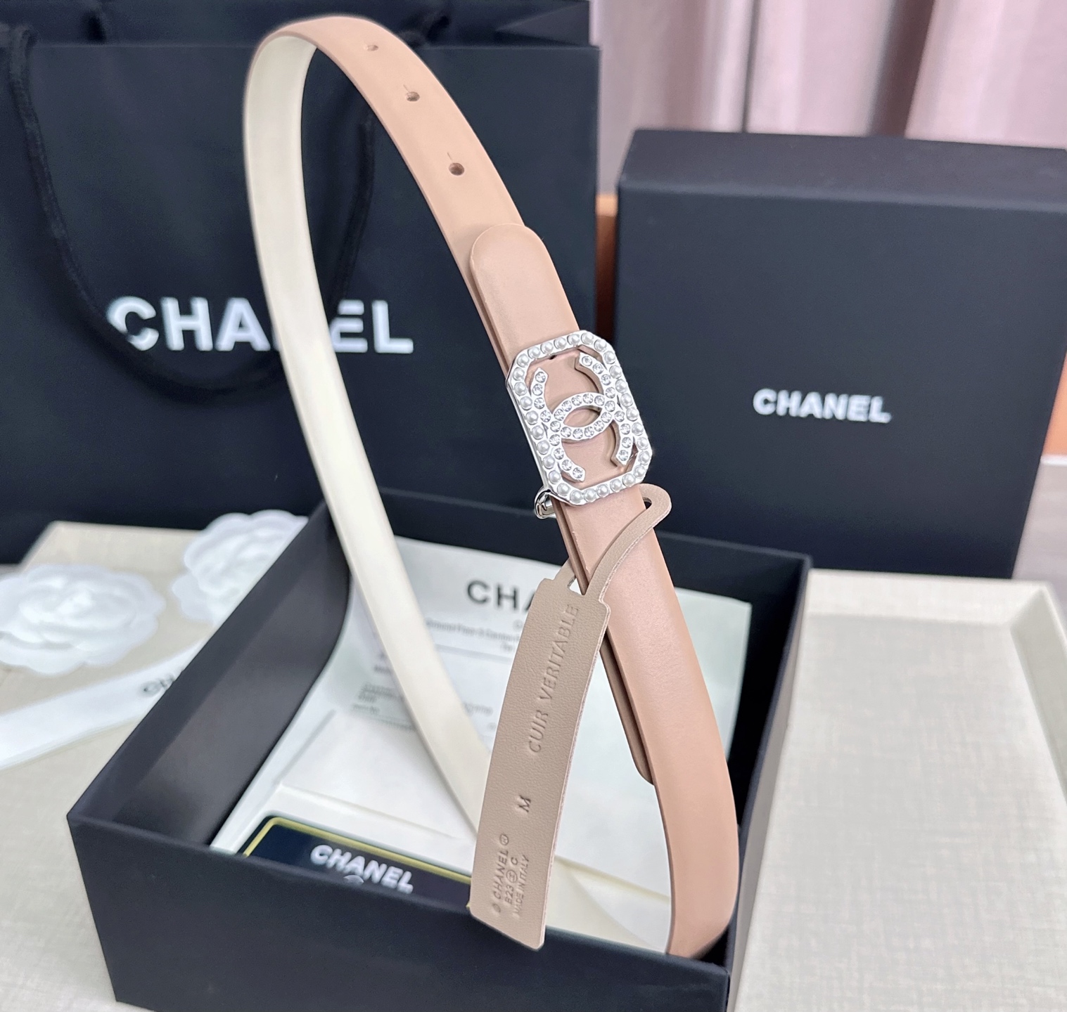 💥💥💥CHANEL 2.5cm香奈儿腰带  时尚优雅，高端大气，长度:75.80.85.90.95.10