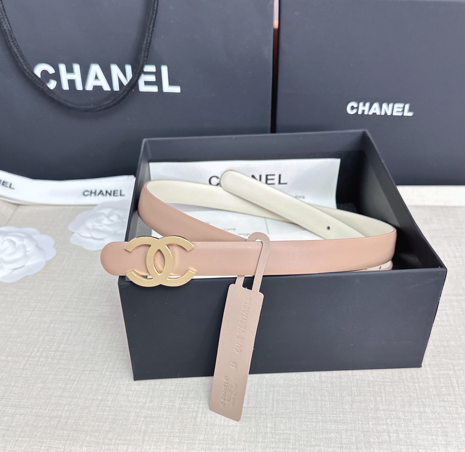 💥💥💥CHANEL 2.5cm香奈儿腰带  时尚优雅，高端大气，长度:75.80.85.90.95.10