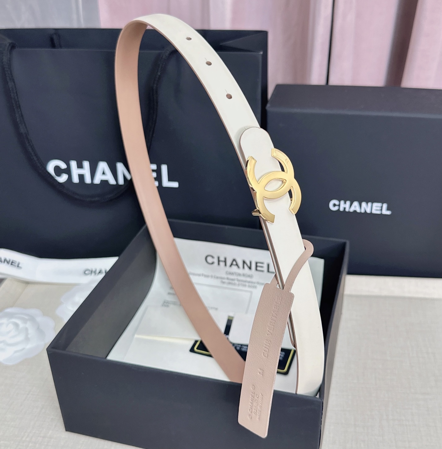💥💥💥CHANEL 2.5cm香奈儿腰带  时尚优雅，高端大气，长度:75.80.85.90.95.10