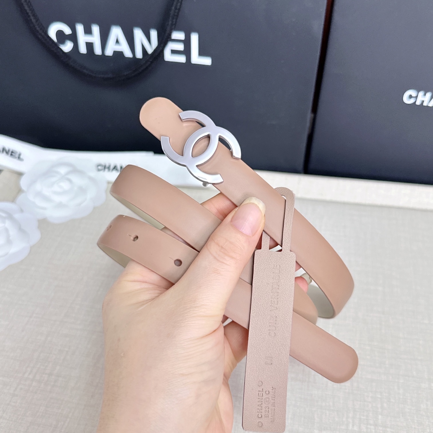 💥💥💥CHANEL 2.5cm香奈儿腰带  时尚优雅，高端大气，长度:75.80.85.90.95.10