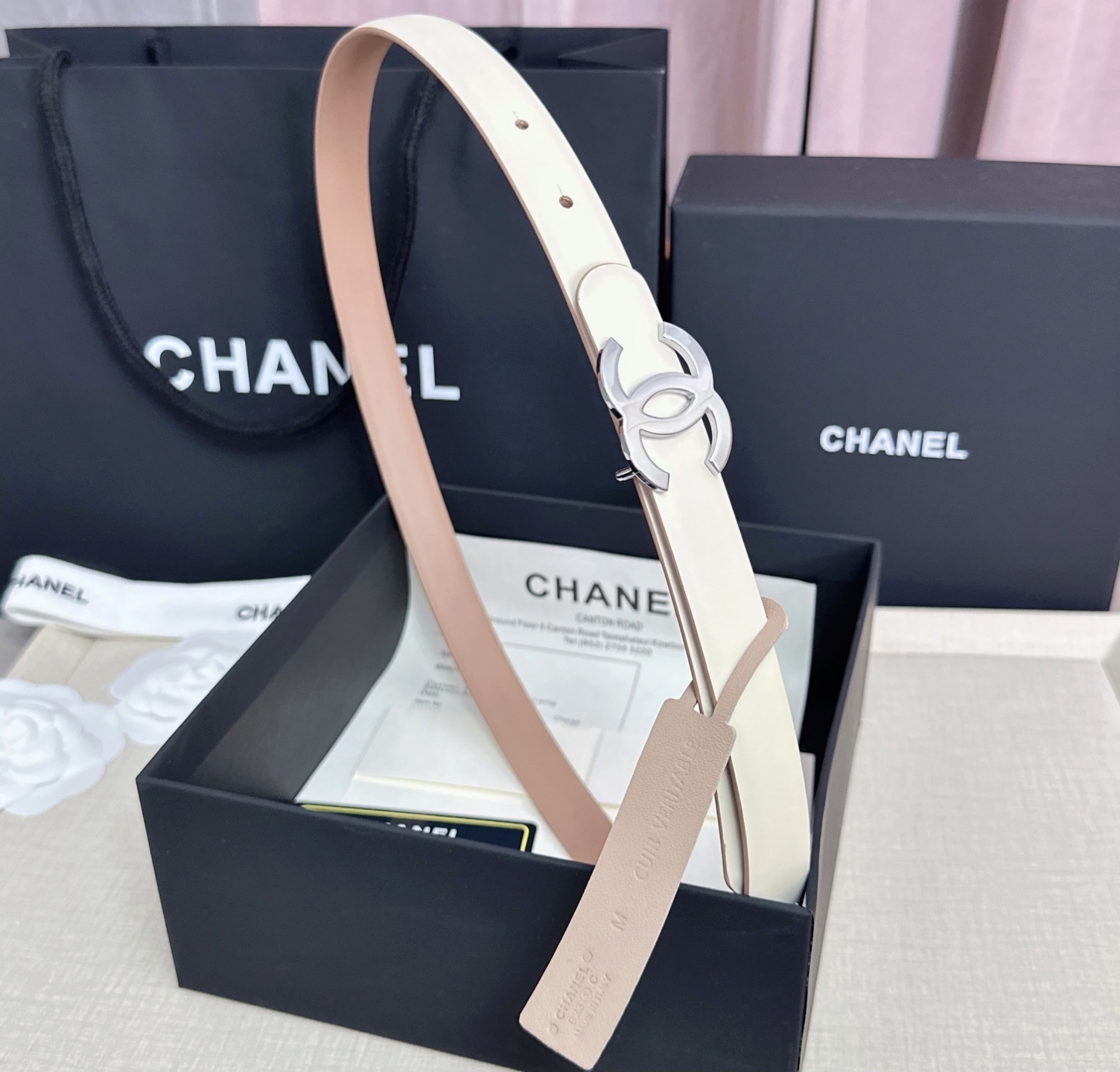 💥💥💥CHANEL 2.5cm香奈儿腰带  时尚优雅，高端大气，长度:75.80.85.90.95.10