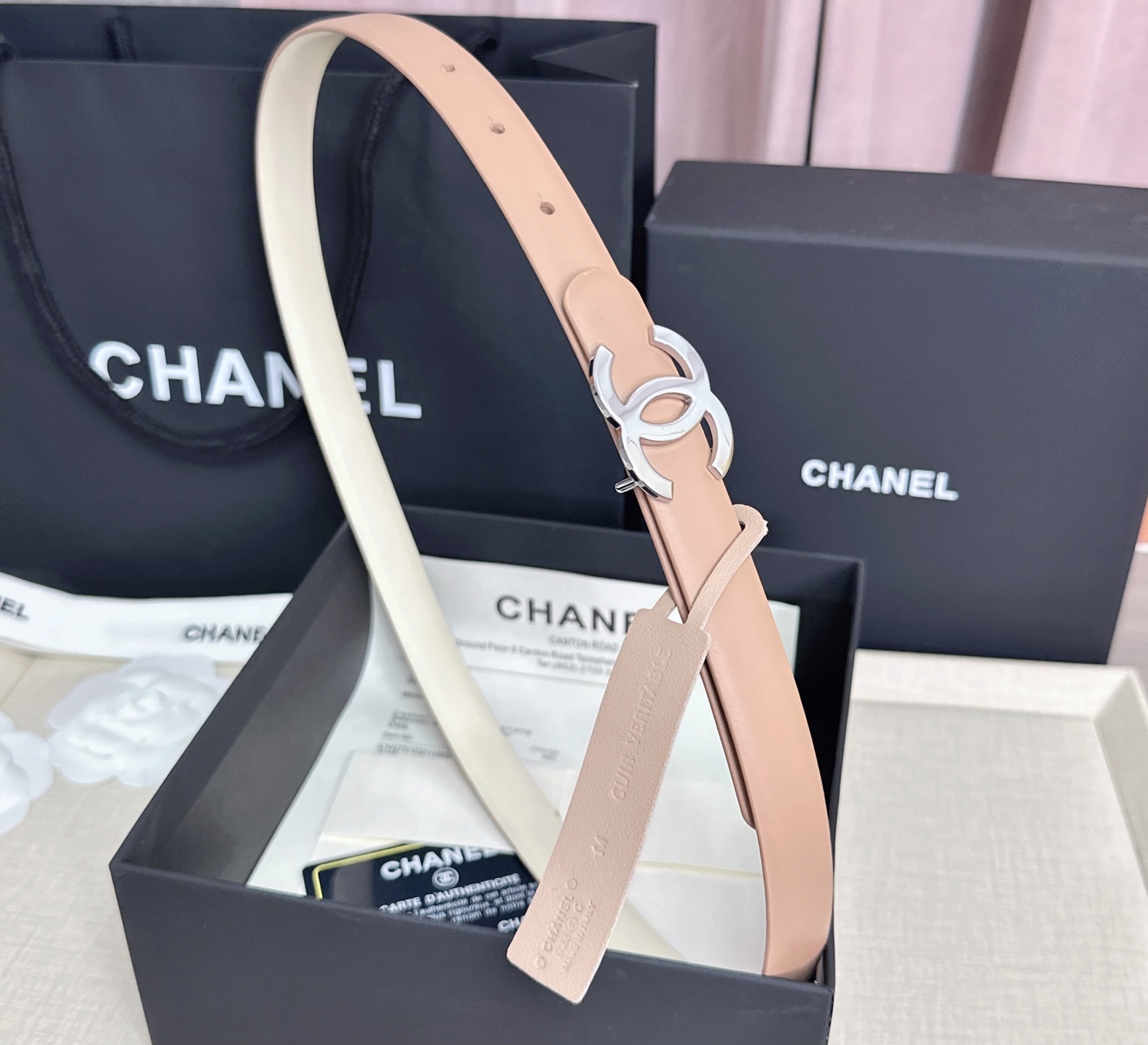 💥💥💥CHANEL 2.5cm香奈儿腰带  时尚优雅，高端大气，长度:75.80.85.90.95.10