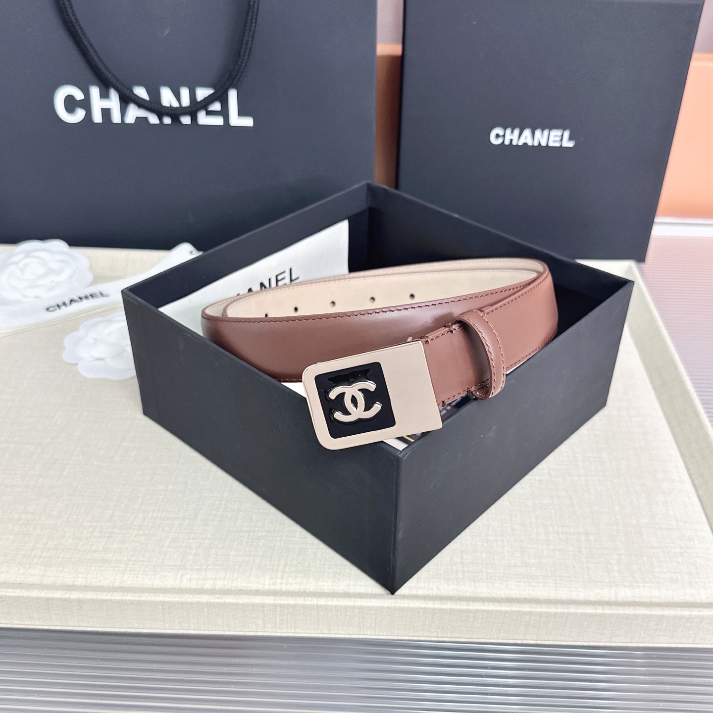 💥💥💥CHANEL3.0cm香奈儿腰带，头层牛皮，长度：75.80.85.90.95.100.105.1