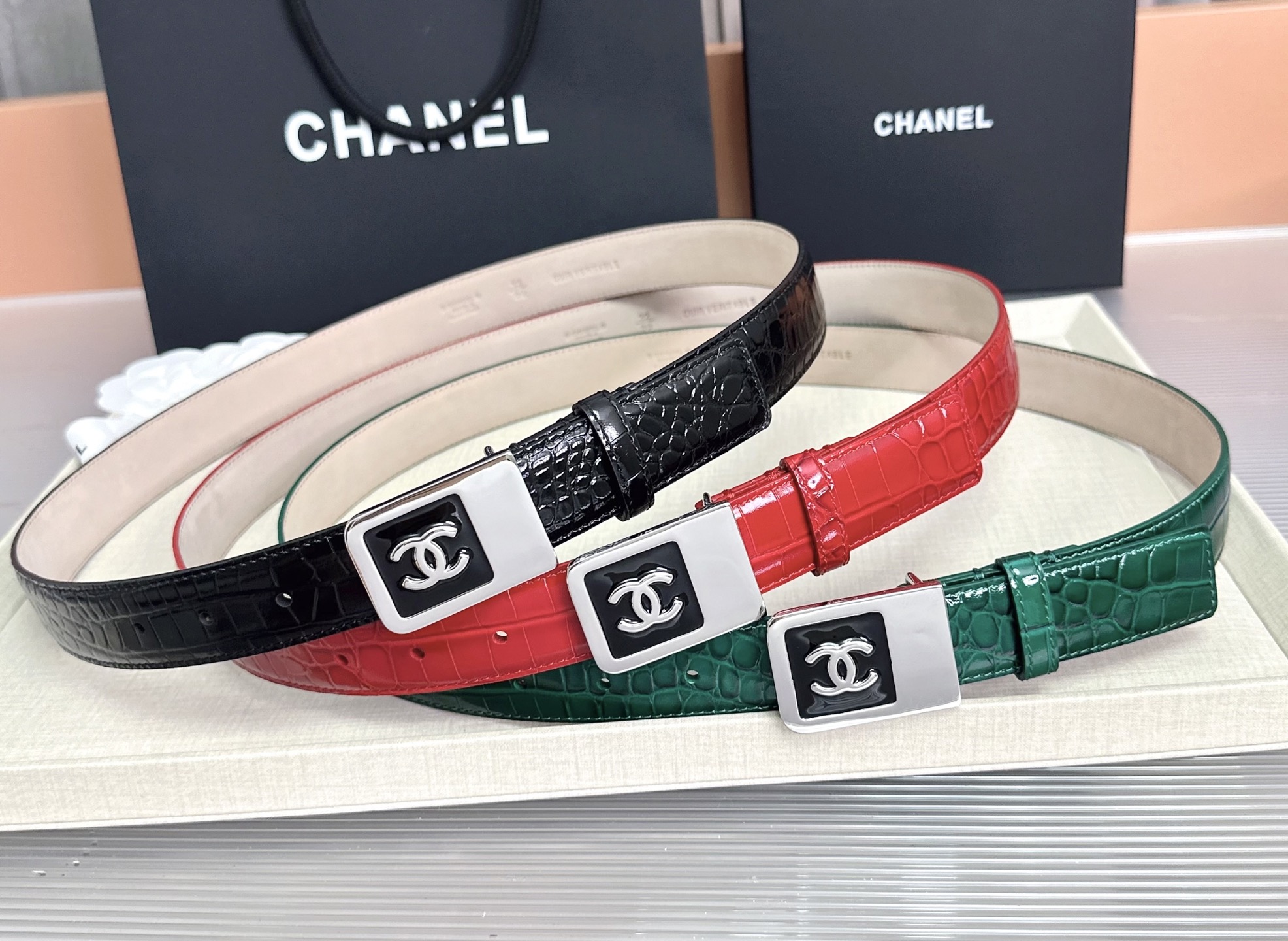 💥💥💥CHANEL3.0cm香奈儿腰带，头层牛皮，长度：75.80.85.90.95.100.105.1