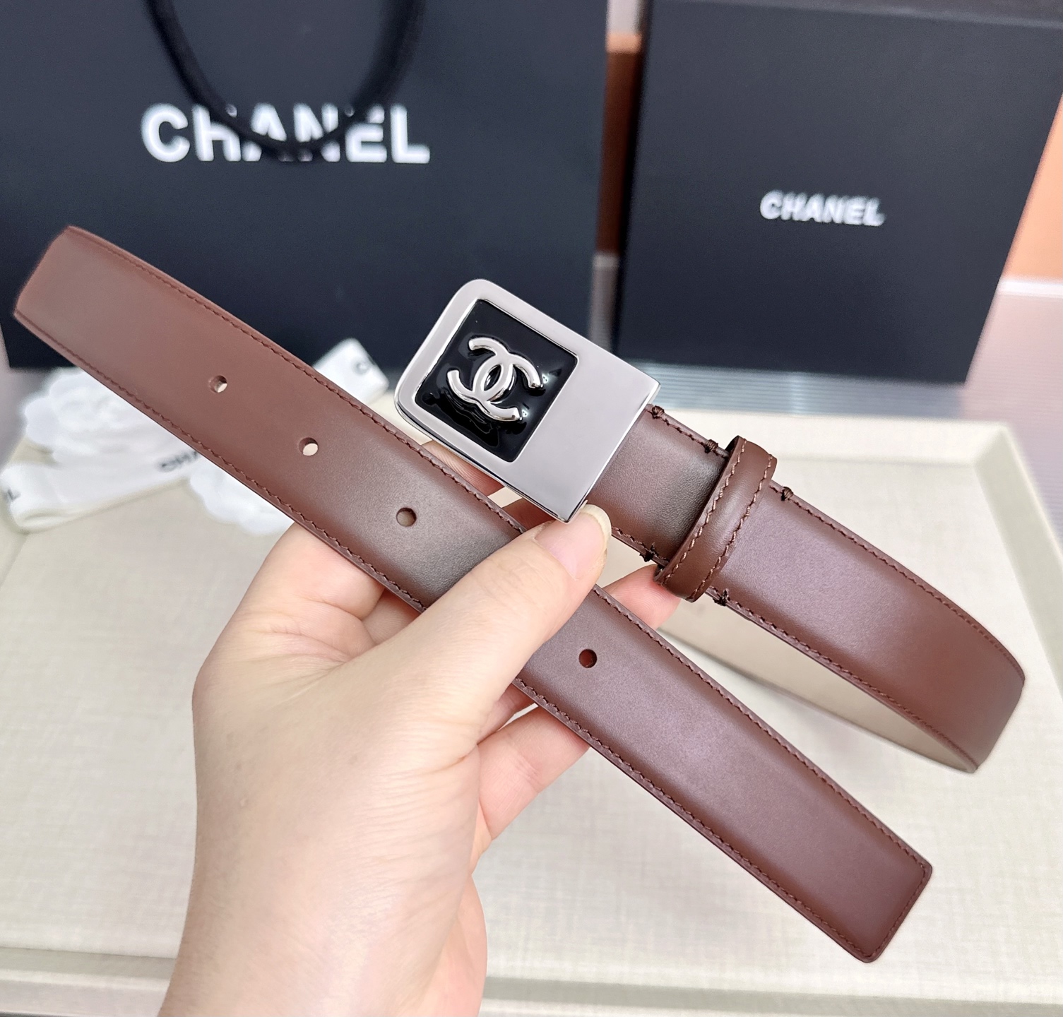 💥💥💥CHANEL3.0cm香奈儿腰带，头层牛皮，长度：75.80.85.90.95.100.105.1
