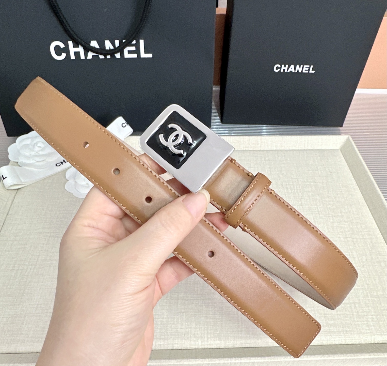 💥💥💥CHANEL3.0cm香奈儿腰带，头层牛皮，长度：75.80.85.90.95.100.105.1