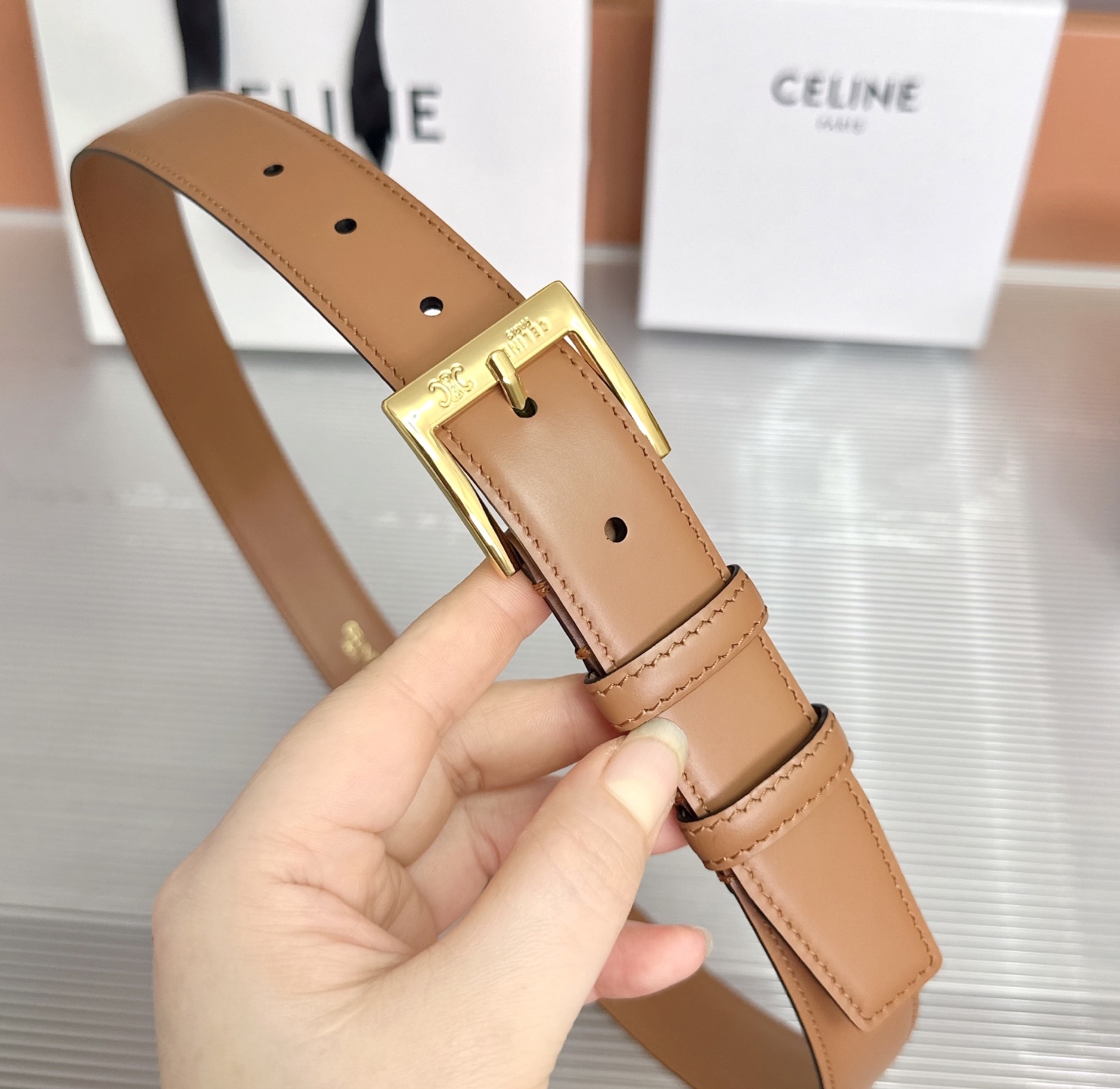 💥💥💥3.0cm赛琳CELINE腰带，双面头层牛皮，长度：75.80.85.90.95.100.105欧