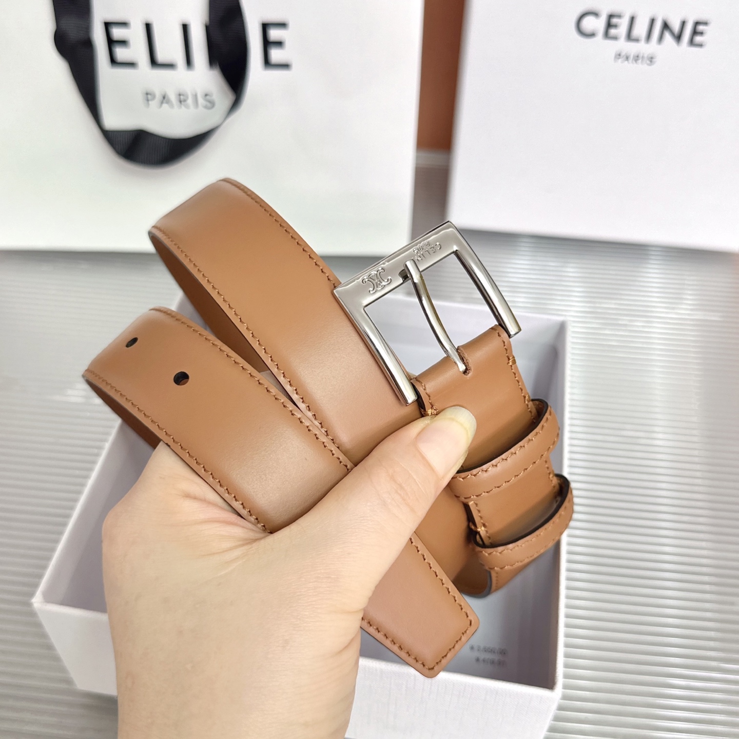 💥💥💥3.0cm赛琳CELINE腰带，双面头层牛皮，长度：75.80.85.90.95.100.105欧