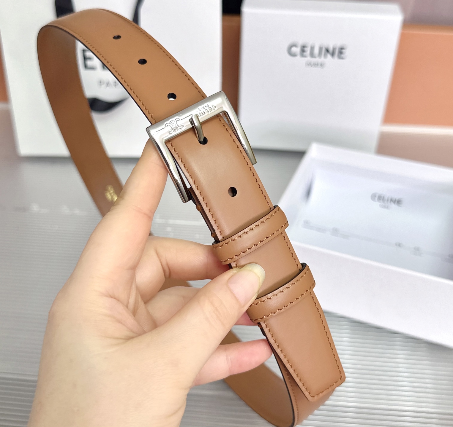 💥💥💥3.0cm赛琳CELINE腰带，双面头层牛皮，长度：75.80.85.90.95.100.105欧