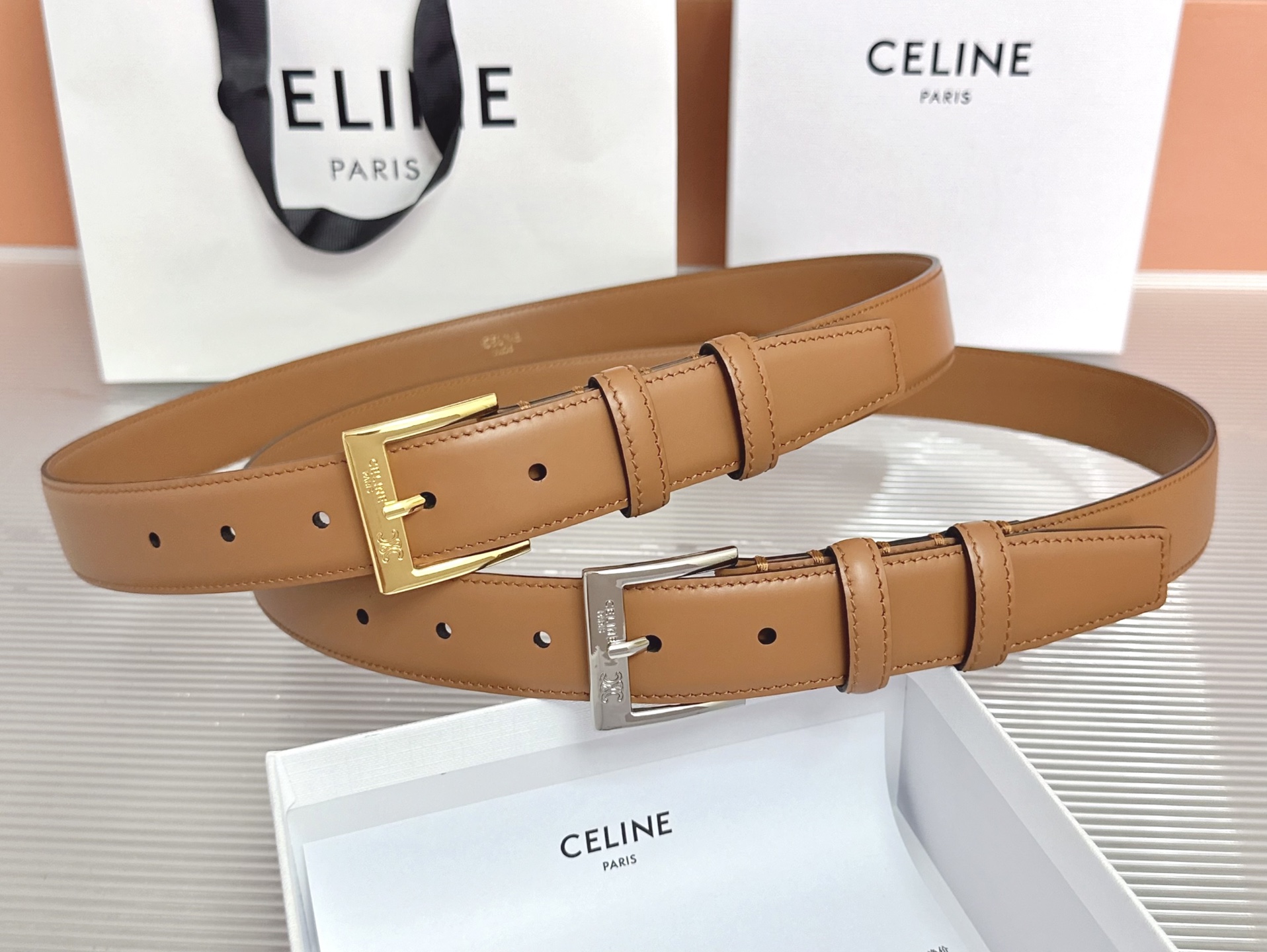 💥💥💥3.0cm赛琳CELINE腰带，双面头层牛皮，长度：75.80.85.90.95.100.105欧
