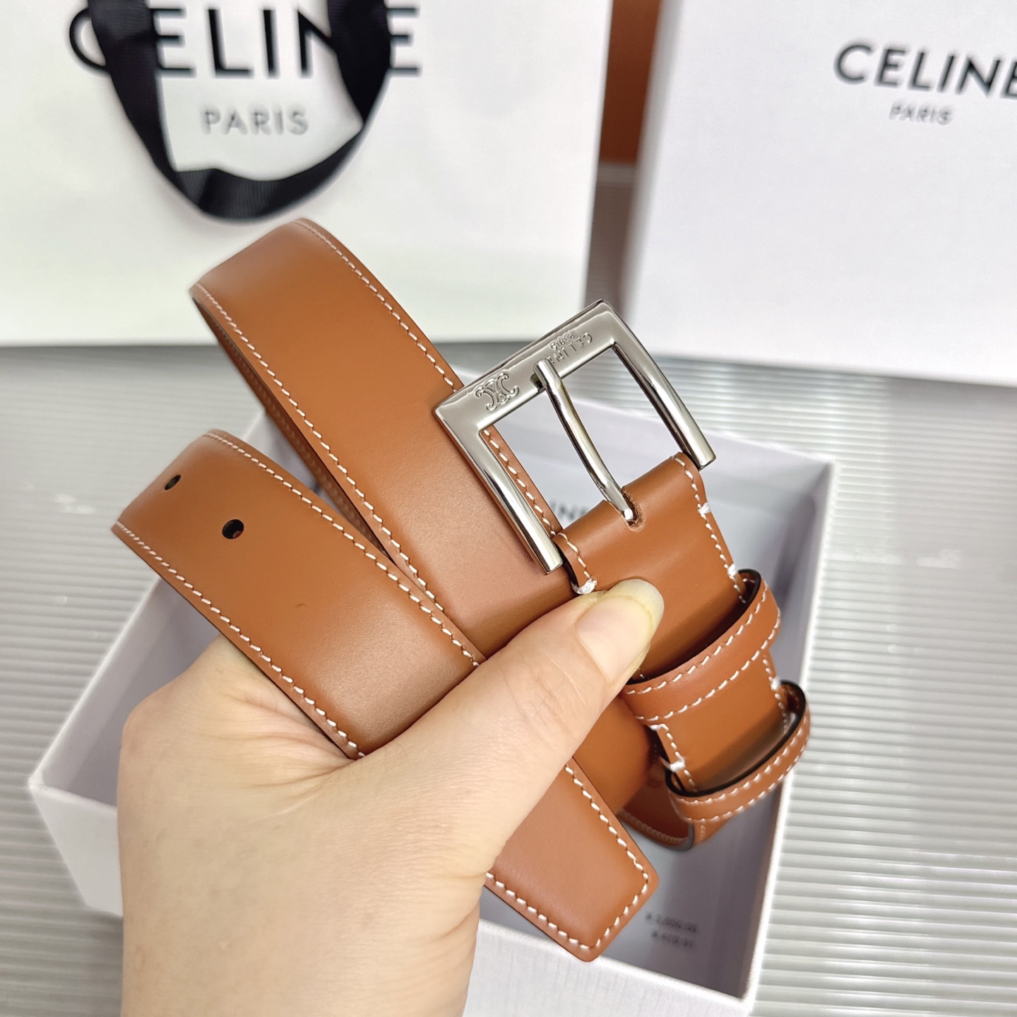 💥💥💥3.0cm赛琳CELINE腰带，双面头层牛皮，长度：75.80.85.90.95.100.105欧