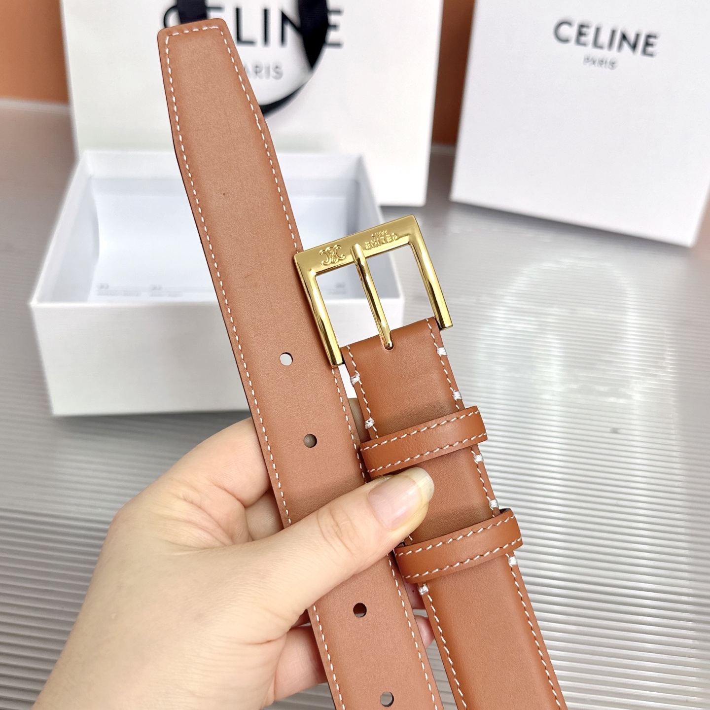 💥💥💥3.0cm赛琳CELINE腰带，双面头层牛皮，长度：75.80.85.90.95.100.105欧