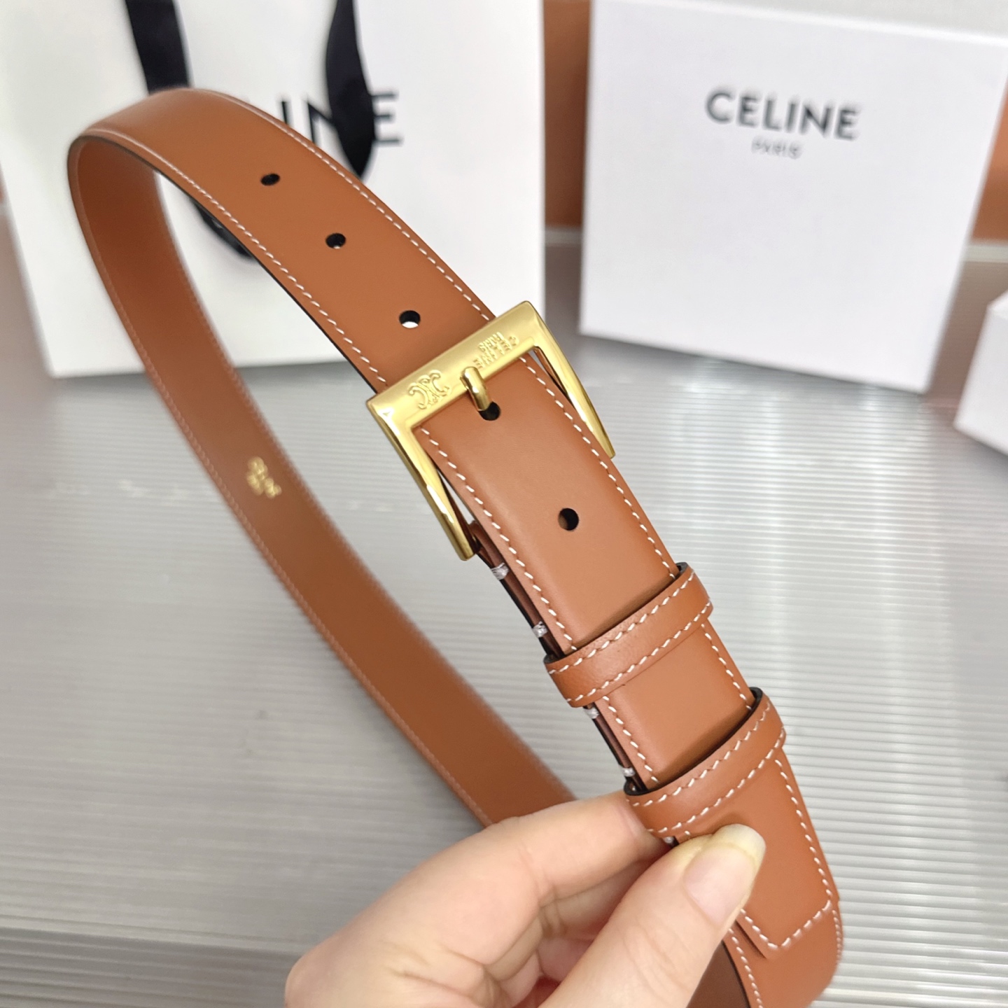 💥💥💥3.0cm赛琳CELINE腰带，双面头层牛皮，长度：75.80.85.90.95.100.105欧