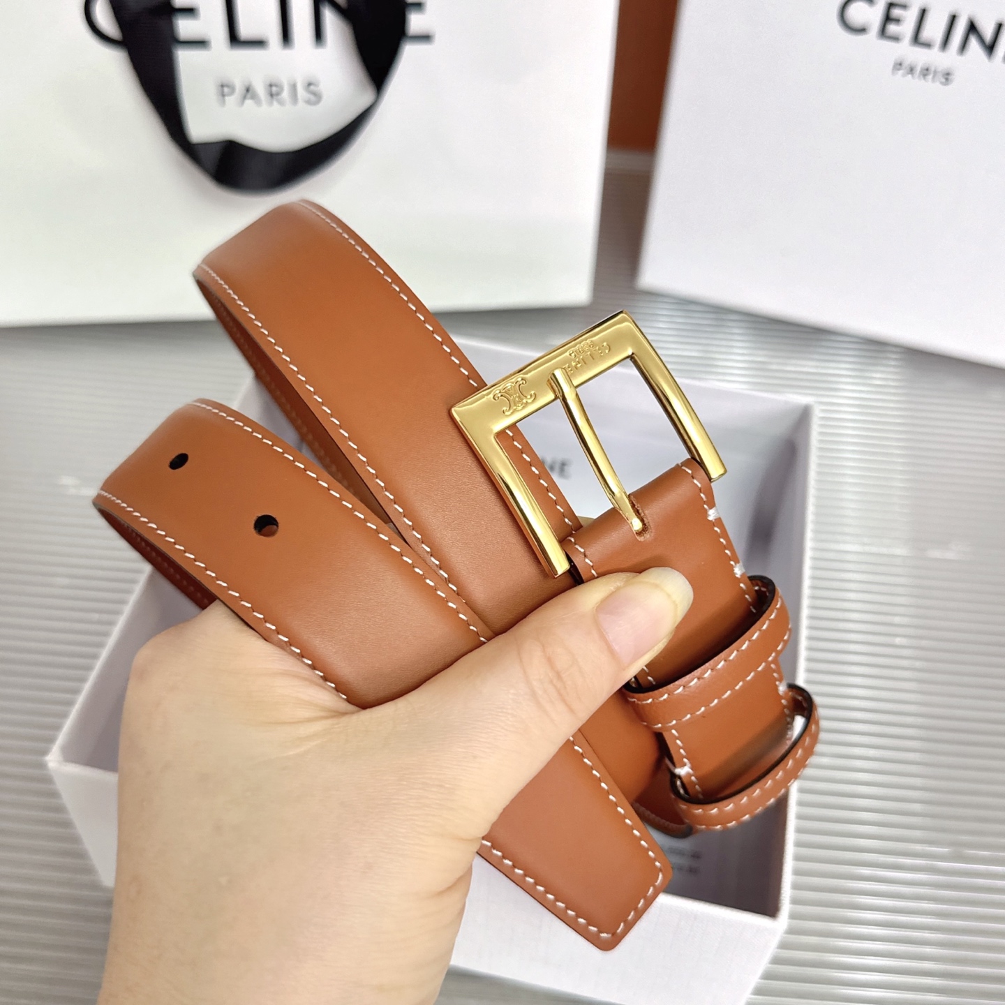 💥💥💥3.0cm赛琳CELINE腰带，双面头层牛皮，长度：75.80.85.90.95.100.105欧