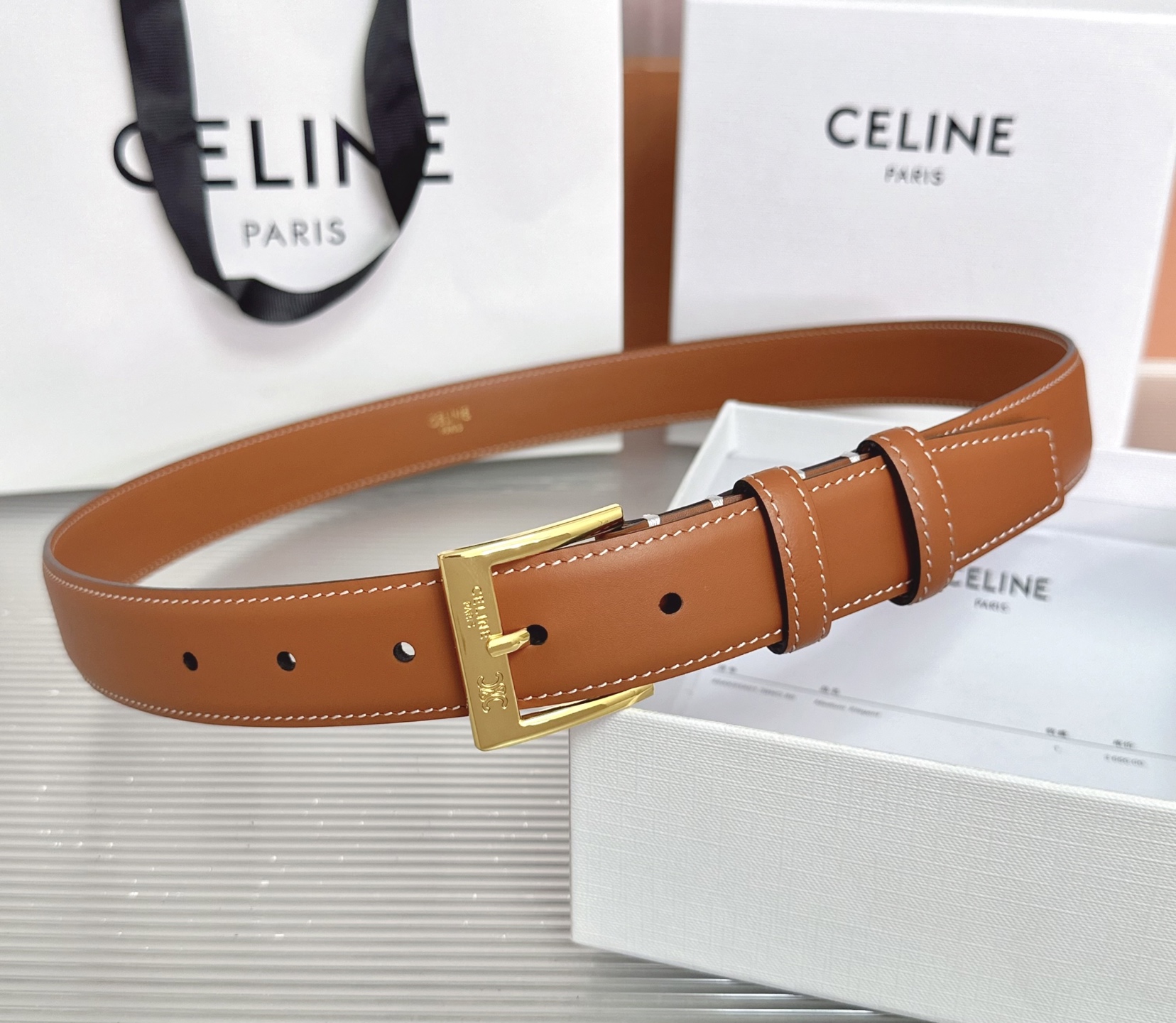 💥💥💥3.0cm赛琳CELINE腰带，双面头层牛皮，长度：75.80.85.90.95.100.105欧