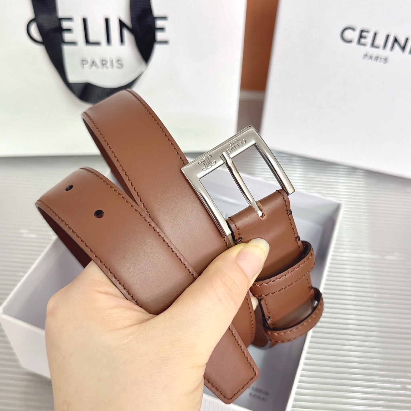 💥💥💥3.0cm赛琳CELINE腰带，双面头层牛皮，长度：75.80.85.90.95.100.105欧