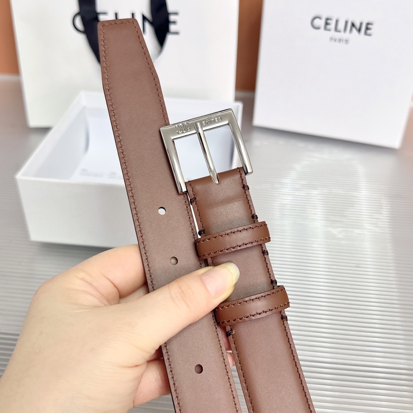 💥💥💥3.0cm赛琳CELINE腰带，双面头层牛皮，长度：75.80.85.90.95.100.105欧