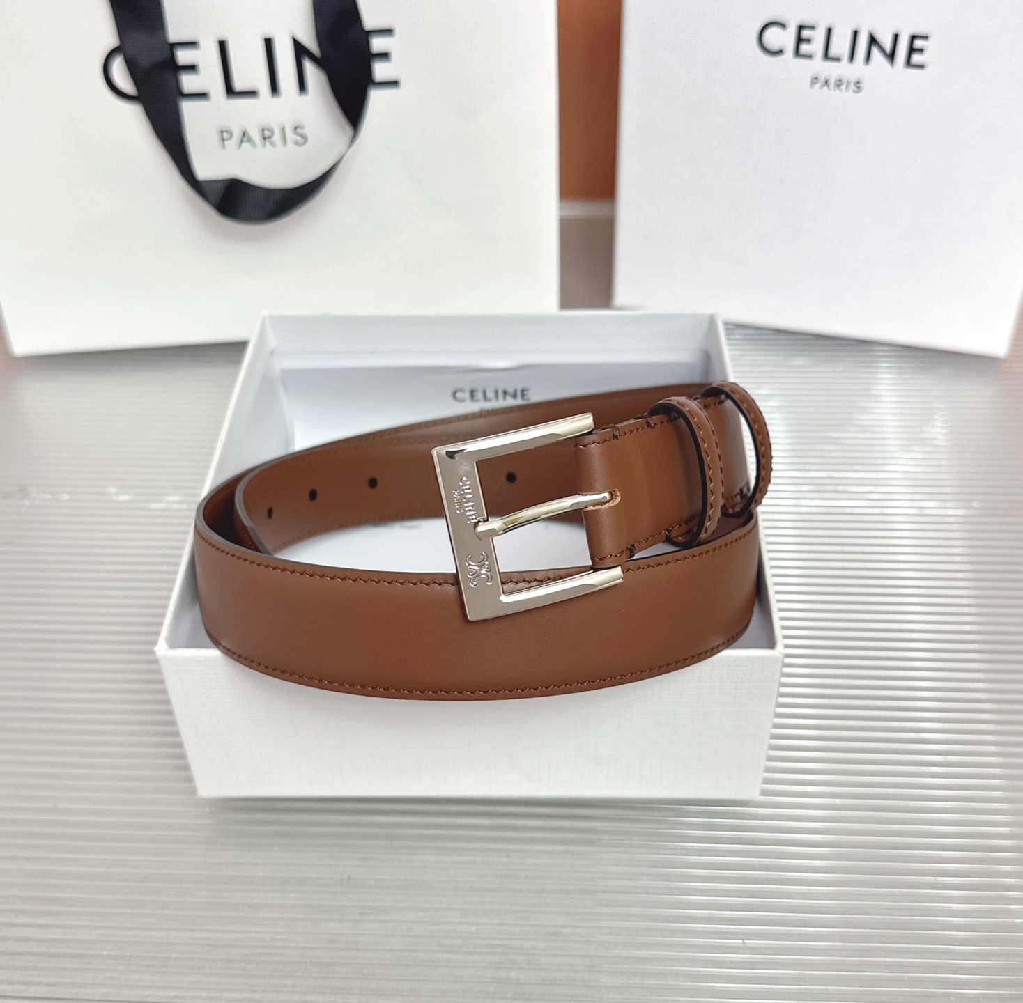 💥💥💥3.0cm赛琳CELINE腰带，双面头层牛皮，长度：75.80.85.90.95.100.105欧