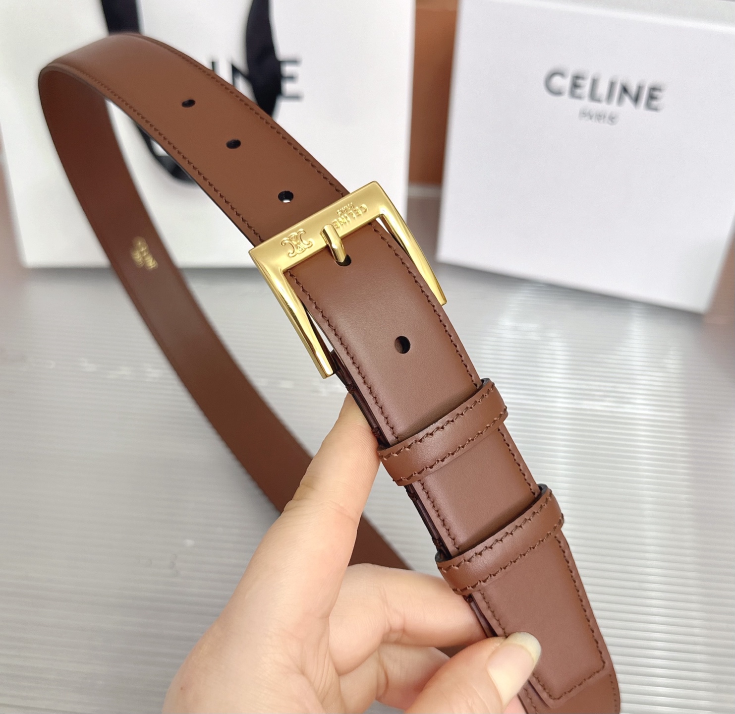 💥💥💥3.0cm赛琳CELINE腰带，双面头层牛皮，长度：75.80.85.90.95.100.105欧