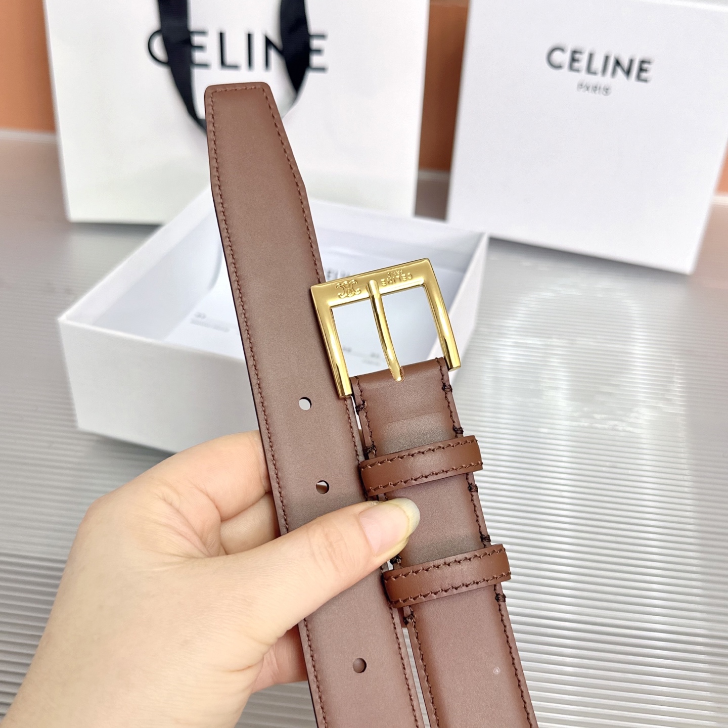 💥💥💥3.0cm赛琳CELINE腰带，双面头层牛皮，长度：75.80.85.90.95.100.105欧