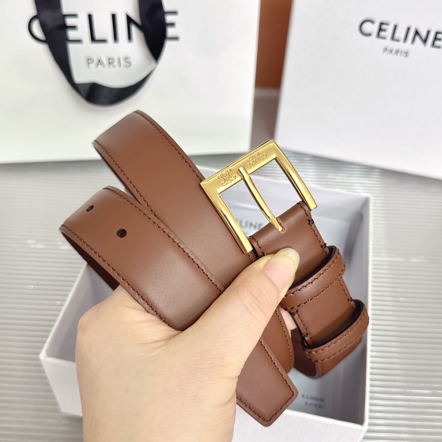 💥💥💥3.0cm赛琳CELINE腰带，双面头层牛皮，长度：75.80.85.90.95.100.105欧