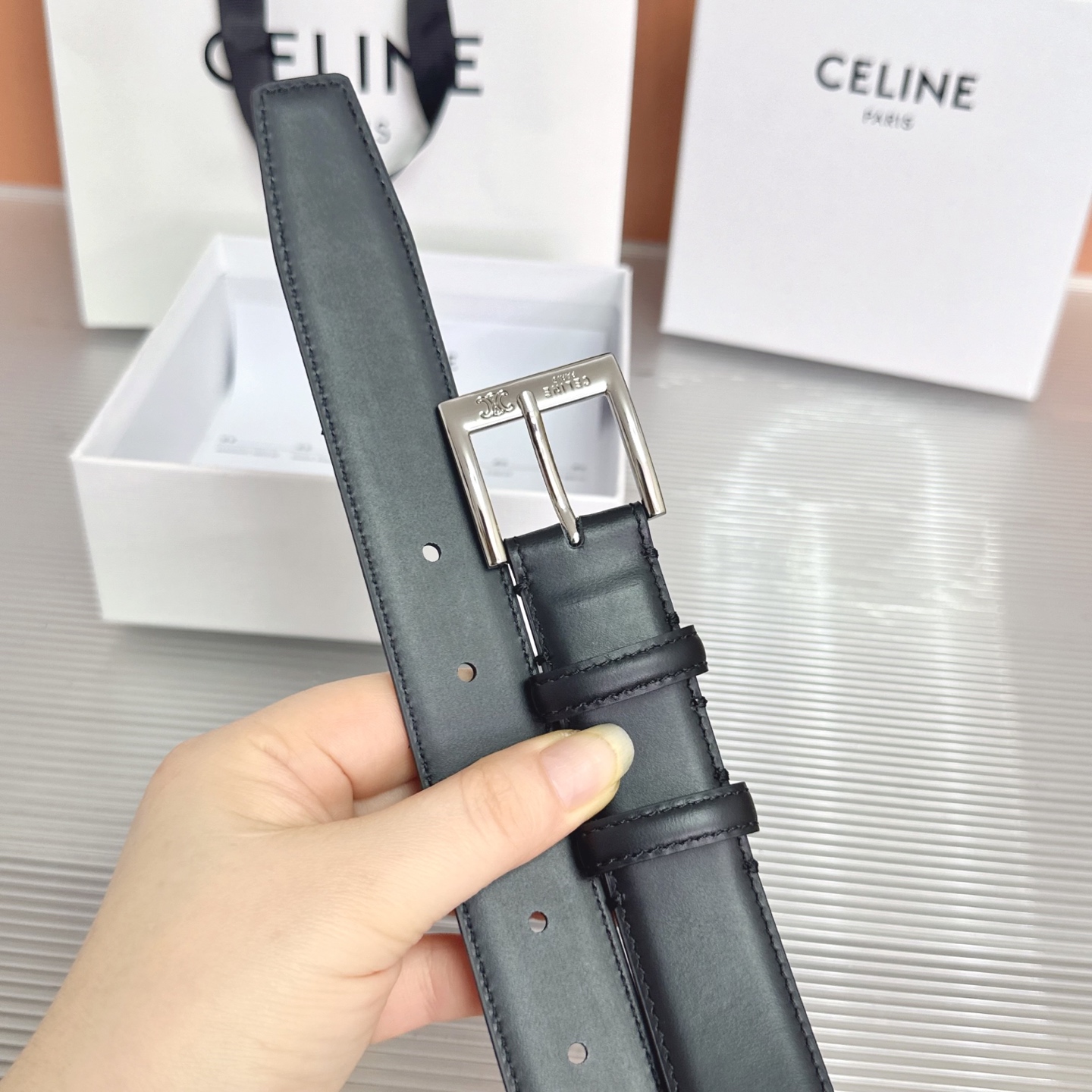 💥💥💥3.0cm赛琳CELINE腰带，双面头层牛皮，长度：75.80.85.90.95.100.105欧