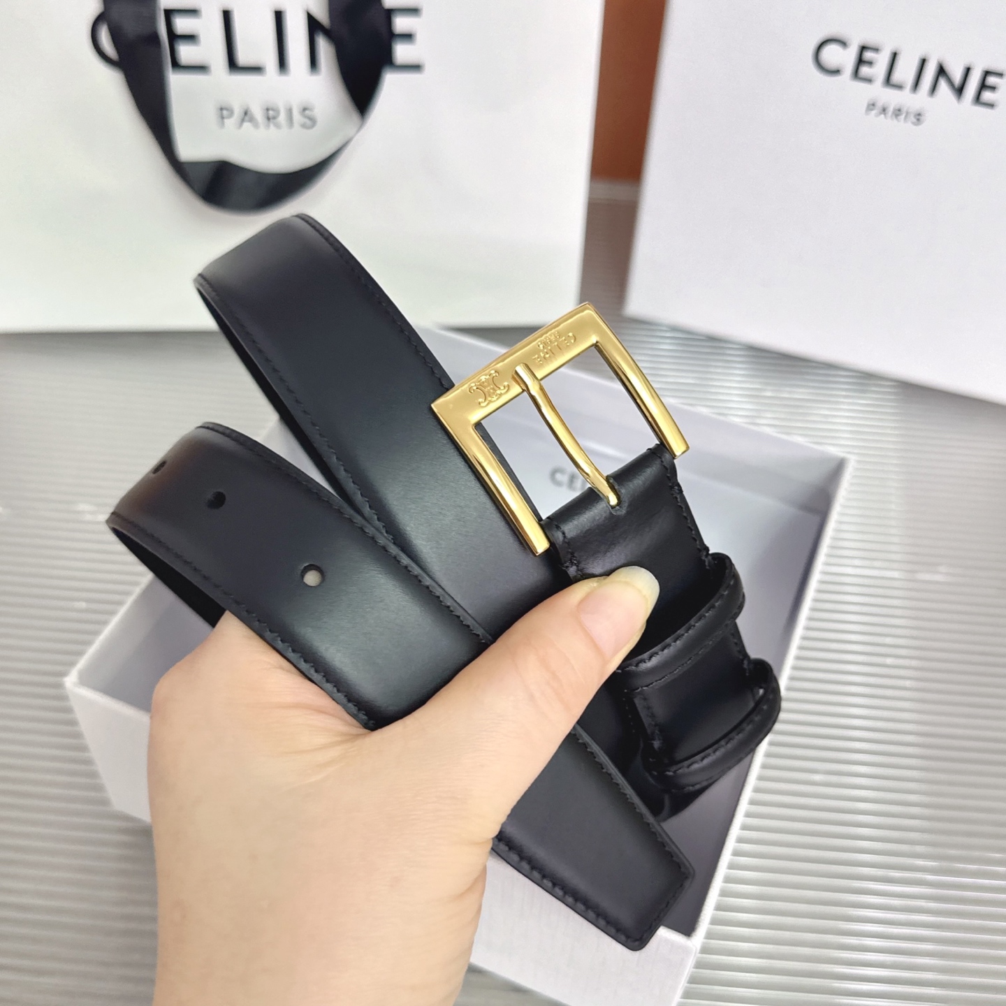 💥💥💥3.0cm赛琳CELINE腰带，双面头层牛皮，长度：75.80.85.90.95.100.105欧
