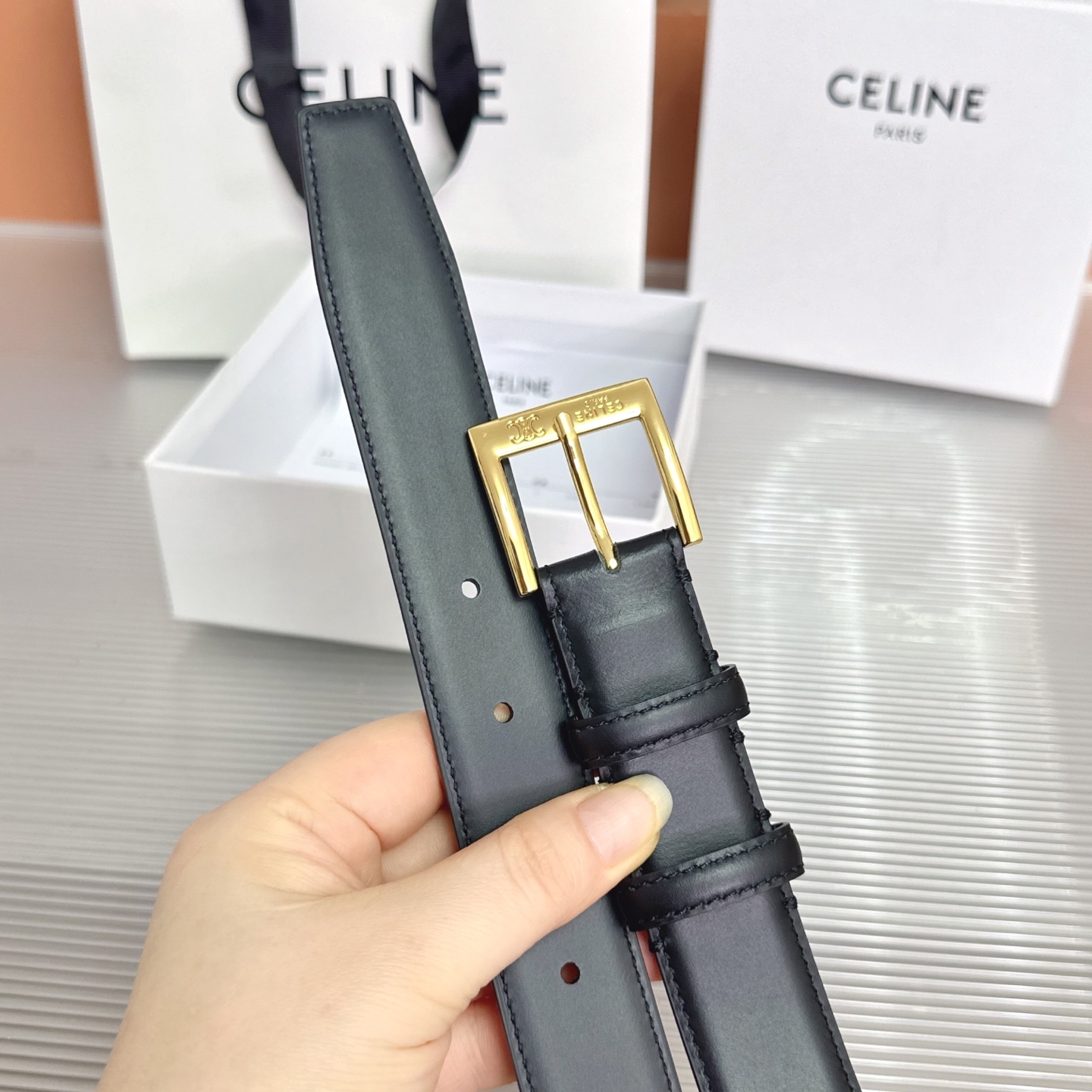 💥💥💥3.0cm赛琳CELINE腰带，双面头层牛皮，长度：75.80.85.90.95.100.105欧