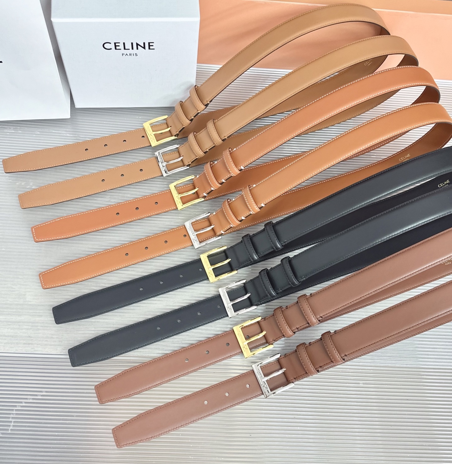 💥💥💥3.0cm赛琳CELINE腰带，双面头层牛皮，长度：75.80.85.90.95.100.105欧