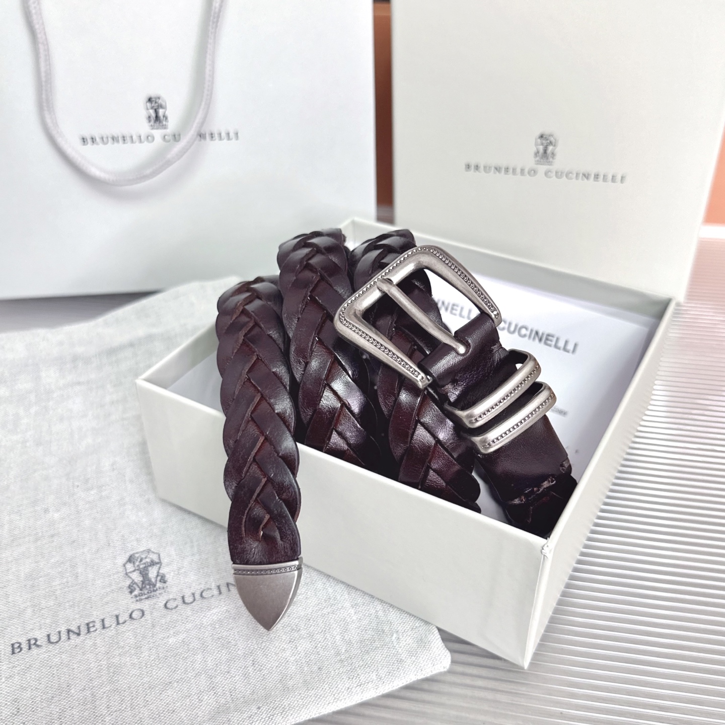 Brunello Cucinelli   BC腰带，长度；110厘米，均码，五金扣原版开模定制 .