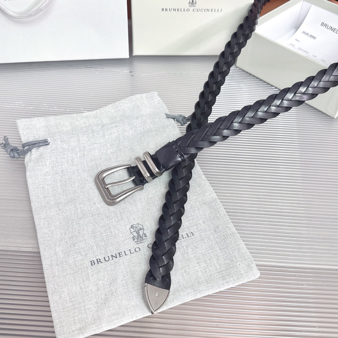Brunello Cucinelli   BC腰带，长度；110厘米，均码，五金扣原版开模定制 .