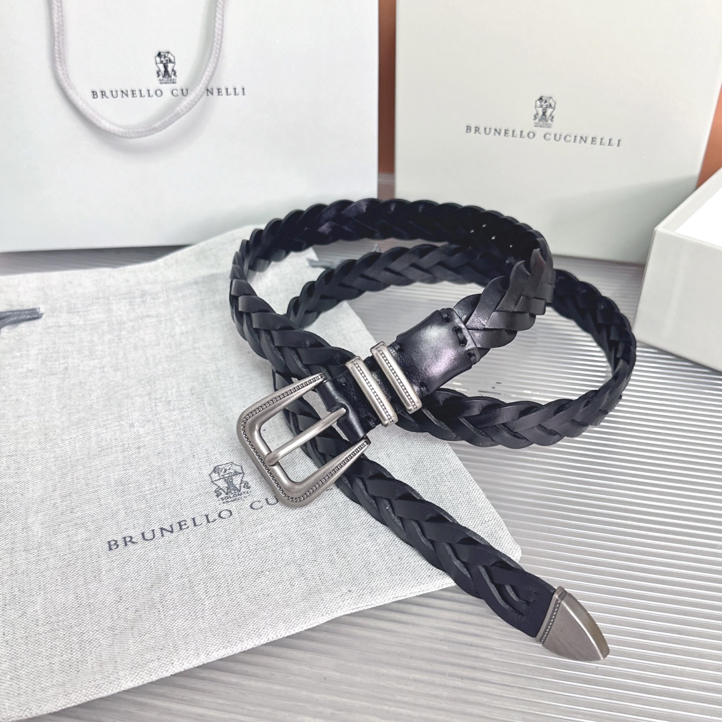 Brunello Cucinelli   BC腰带，长度；110厘米，均码，五金扣原版开模定制 .