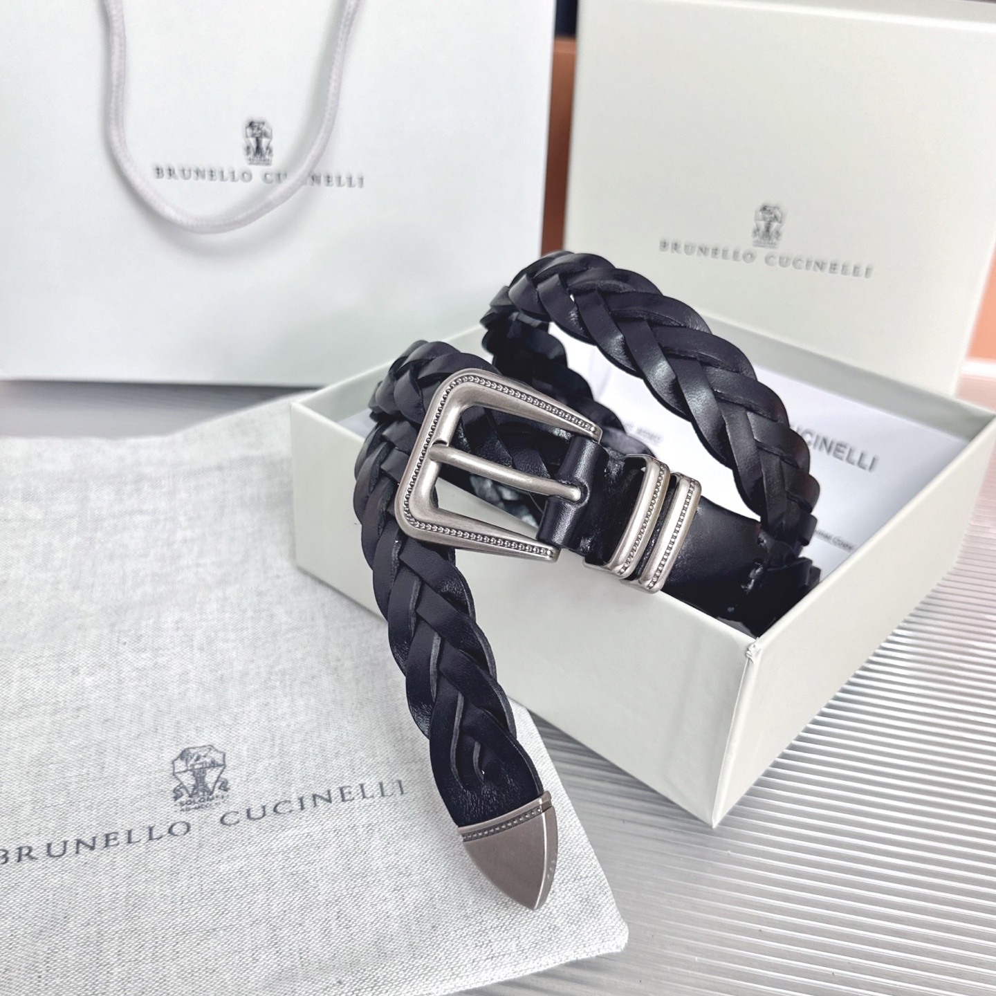 Brunello Cucinelli   BC腰带，长度；110厘米，均码，五金扣原版开模定制 .
