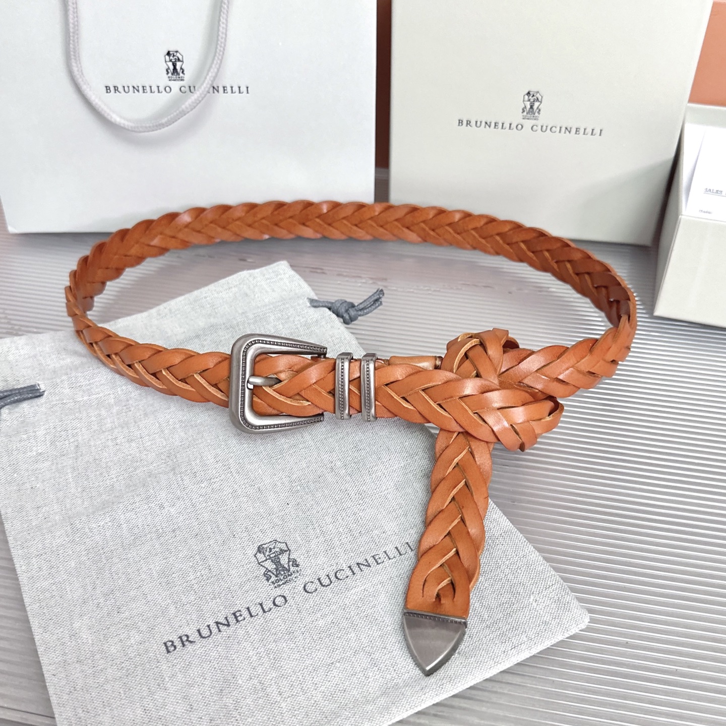 Brunello Cucinelli   BC腰带，长度；110厘米，均码，五金扣原版开模定制 .