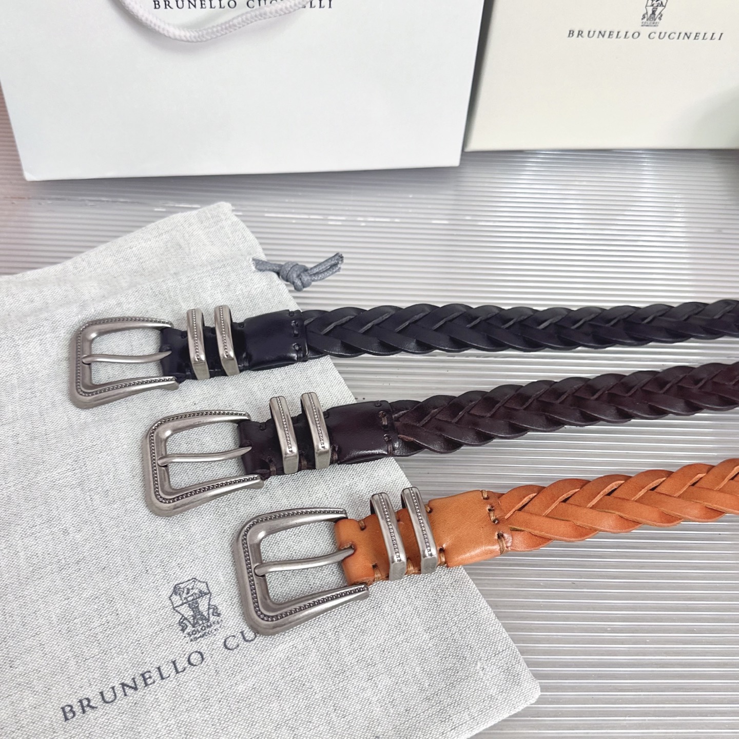 Brunello Cucinelli   BC腰带，长度；110厘米，均码，五金扣原版开模定制 .