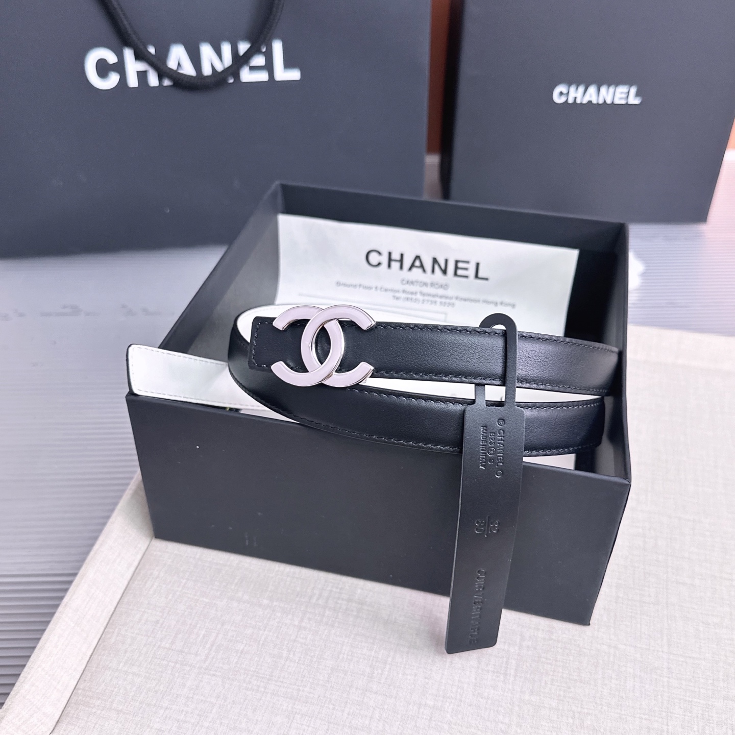 💥💥💥2.0cm香奈儿CHANEL腰带，双面头层牛皮，长度：75.80.85.90.95.100.欧，铜五金扣开模定制
