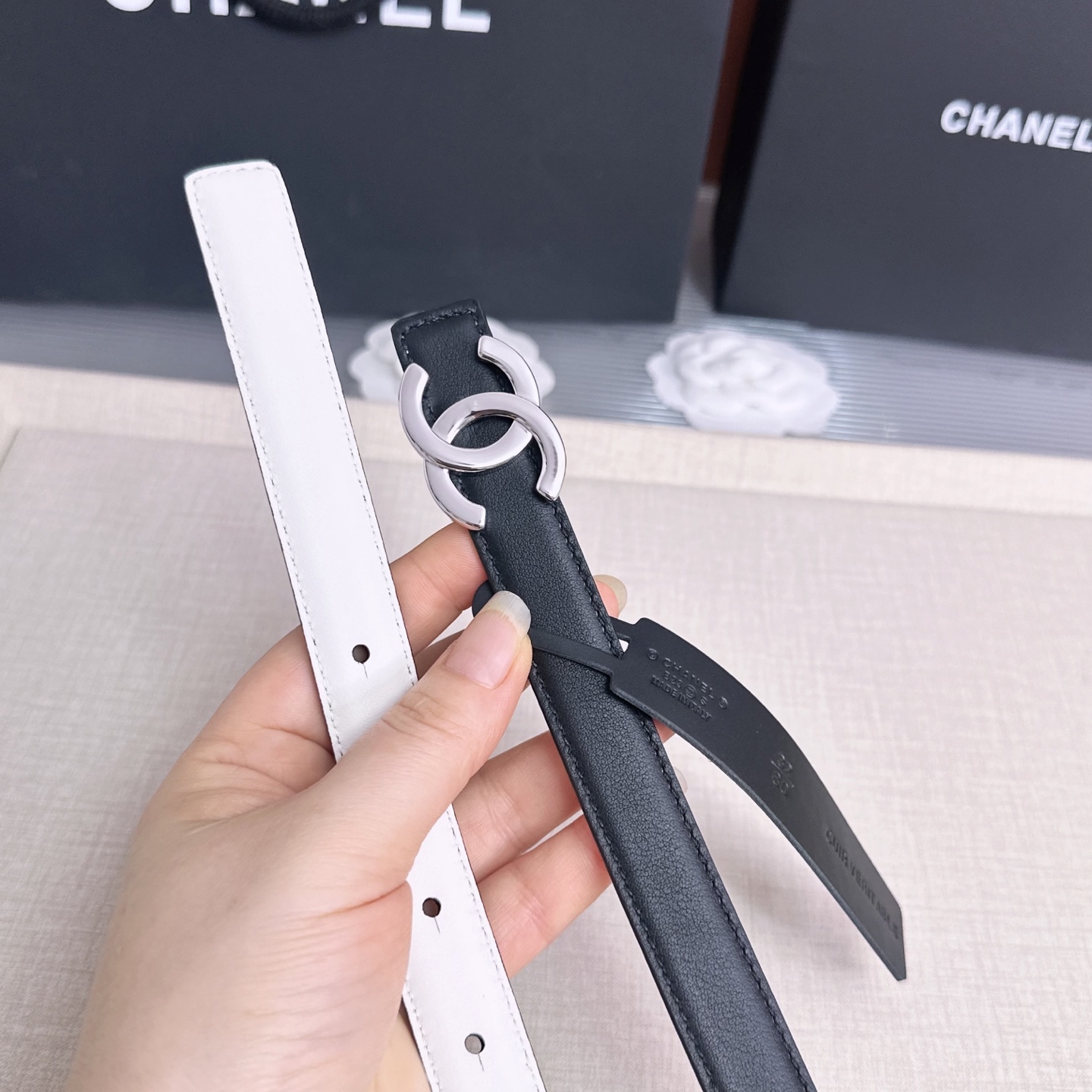 💥💥💥2.0cm香奈儿CHANEL腰带，双面头层牛皮，长度：75.80.85.90.95.100.欧，铜五金扣开模定制
