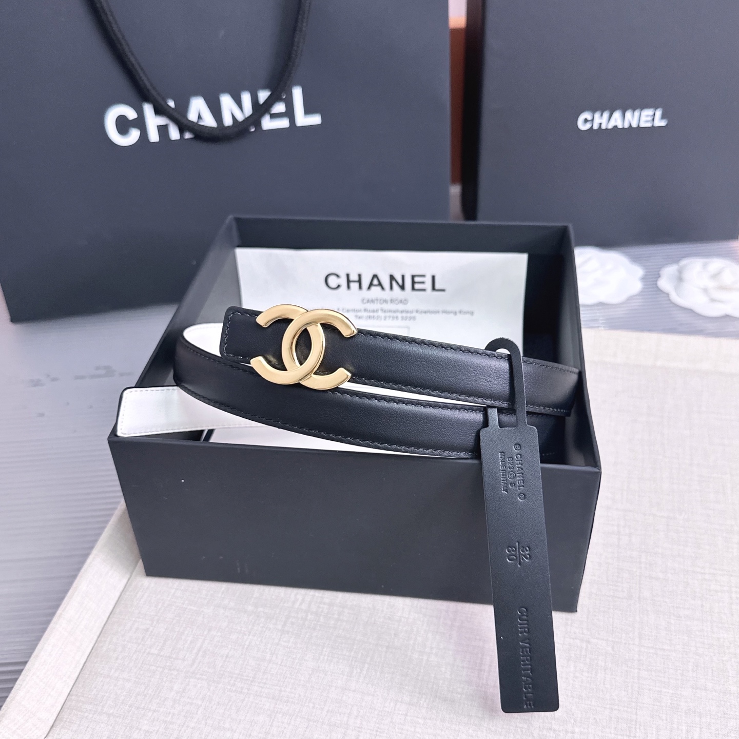 💥💥💥2.0cm香奈儿CHANEL腰带，双面头层牛皮，长度：75.80.85.90.95.100.欧，铜五金扣开模定制