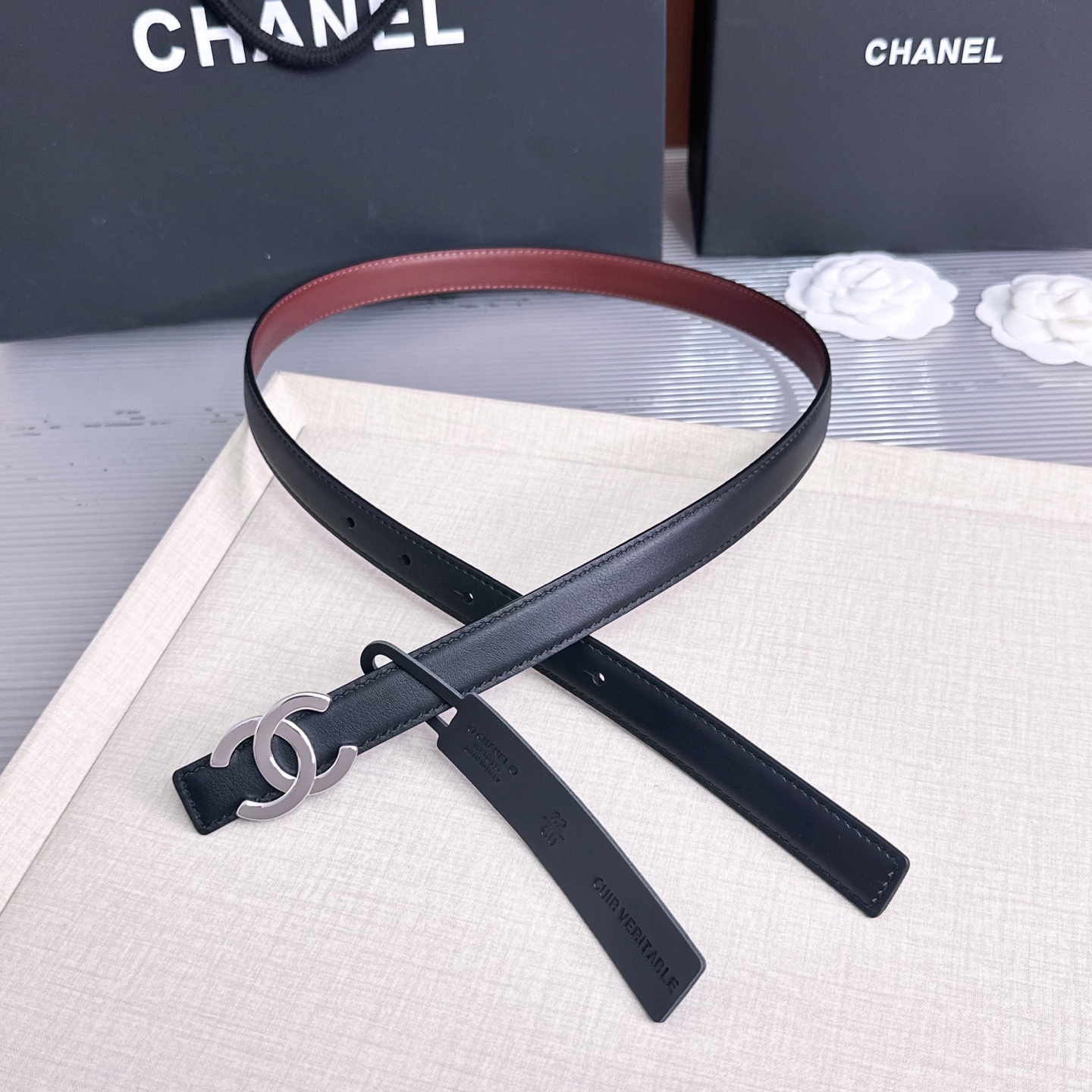 💥💥💥2.0cm香奈儿CHANEL腰带，双面头层牛皮，长度：75.80.85.90.95.100.欧，铜五金扣开模定制