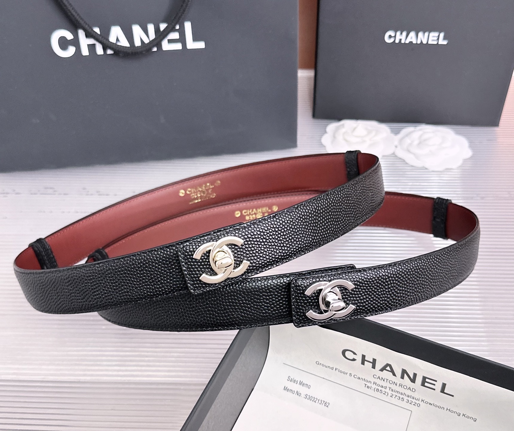 💥💥💥3.0cm香奈儿CHANEL腰带，双面头层牛皮，长度:均码:可自行调节，转动铜五金扣开模定制💥💥💥