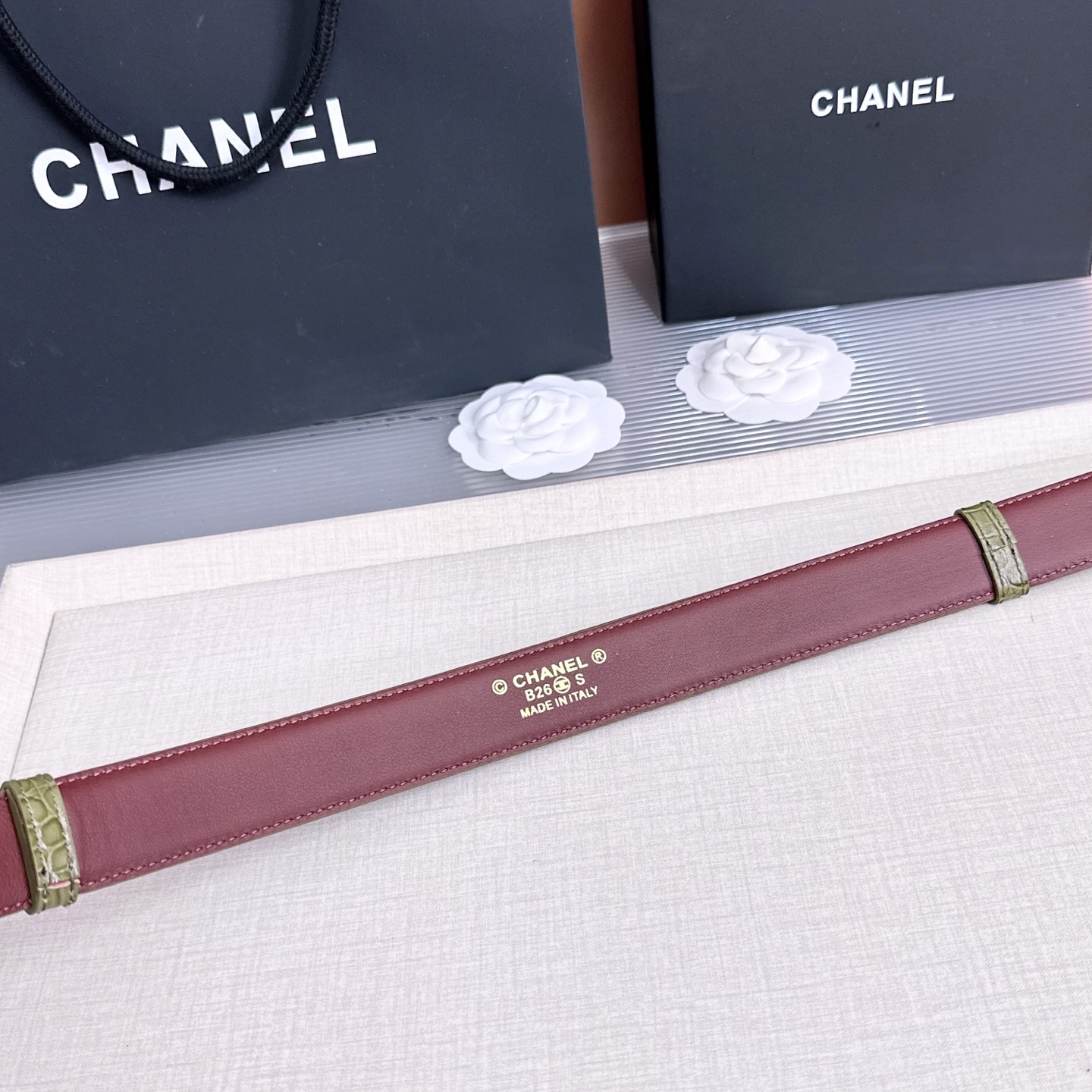 💥💥💥3.0cm香奈儿CHANEL腰带，双面头层牛皮，长度:均码:可自行调节，转动铜五金扣开模定制💥💥💥