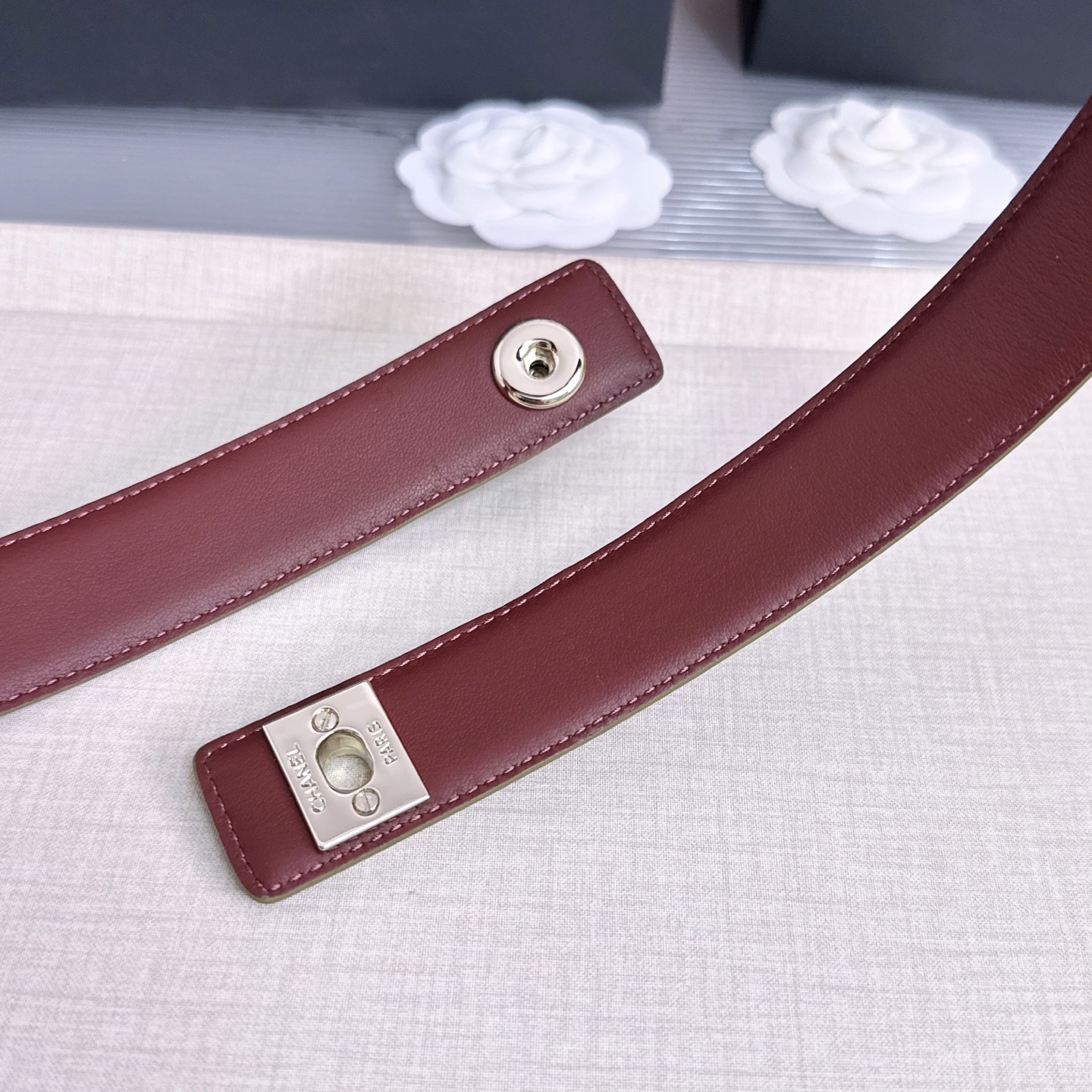 💥💥💥3.0cm香奈儿CHANEL腰带，双面头层牛皮，长度:均码:可自行调节，转动铜五金扣开模定制💥💥💥