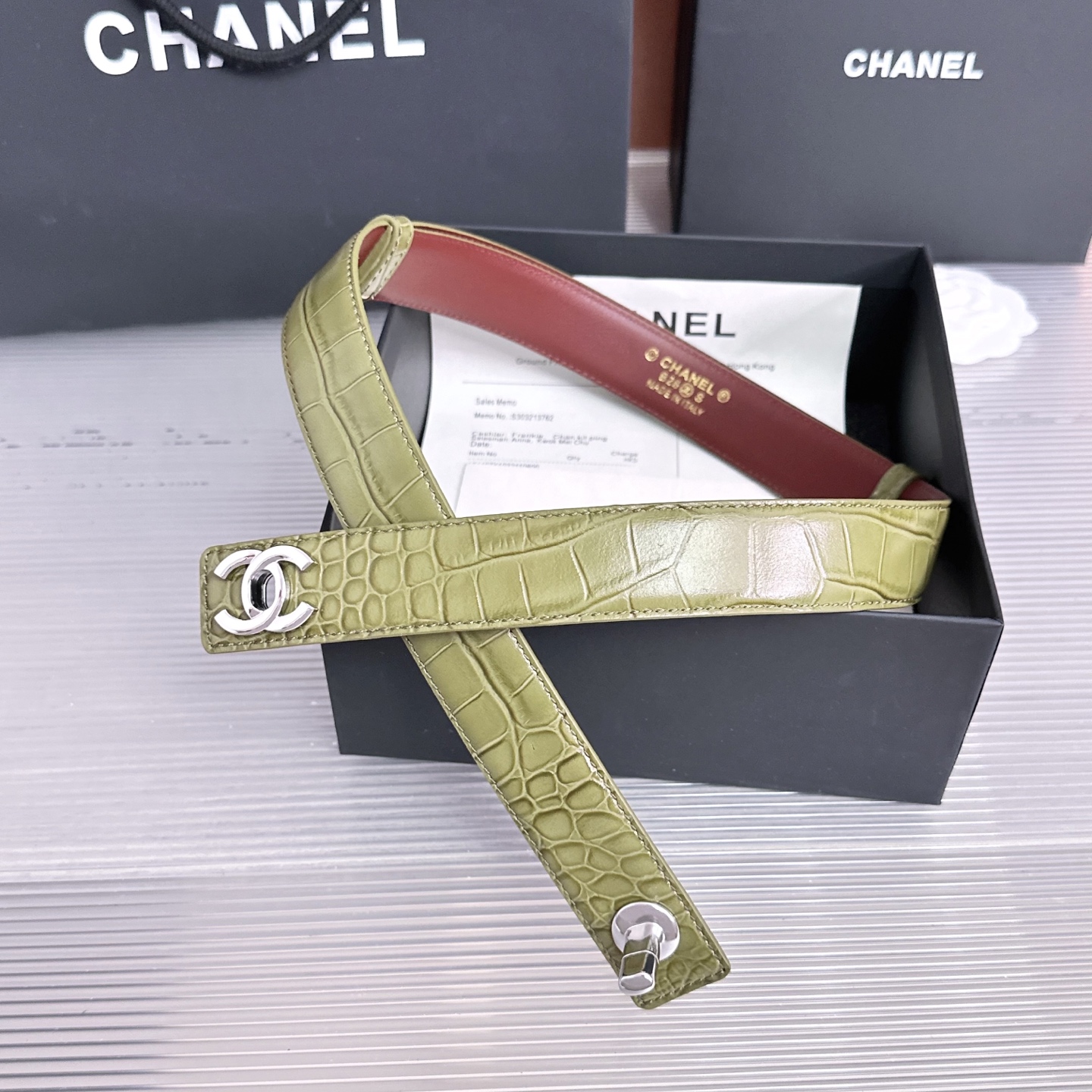 💥💥💥3.0cm香奈儿CHANEL腰带，双面头层牛皮，长度:均码:可自行调节，转动铜五金扣开模定制💥💥💥