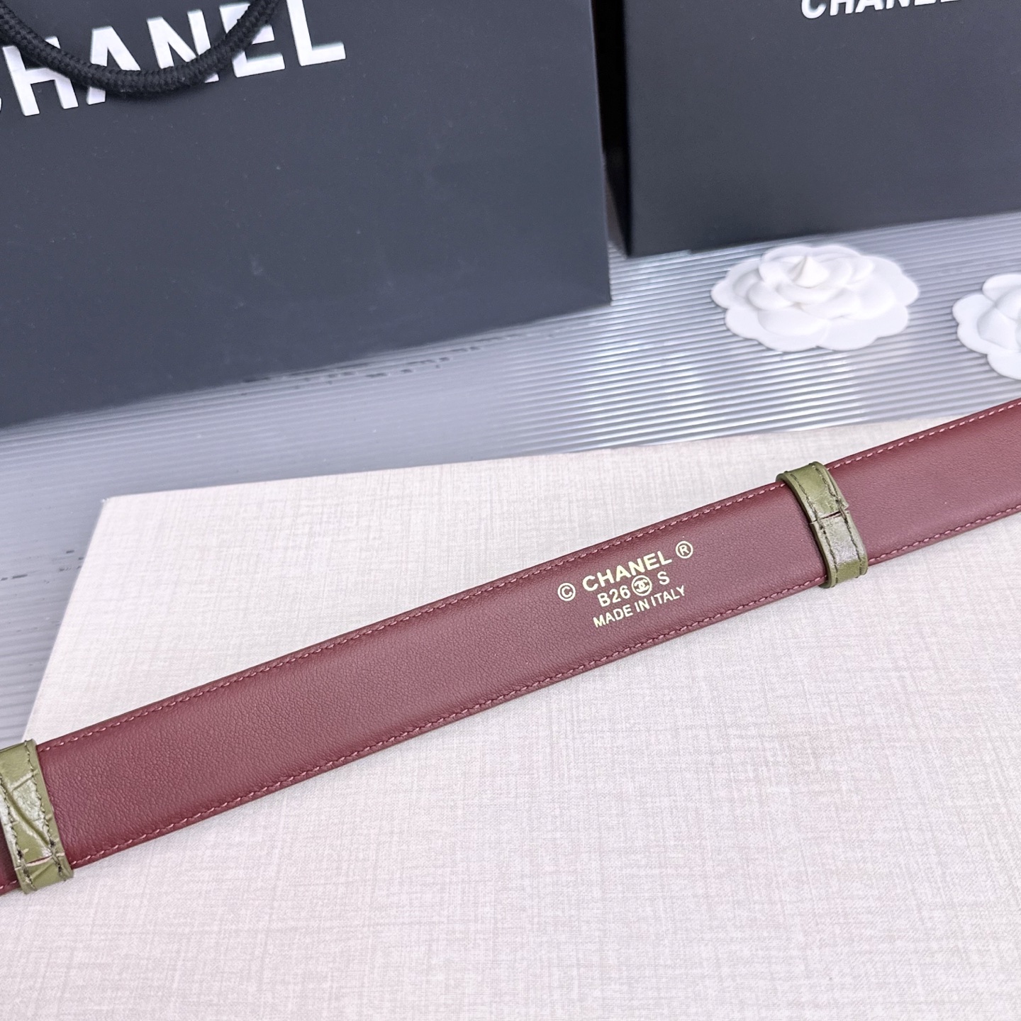 💥💥💥3.0cm香奈儿CHANEL腰带，双面头层牛皮，长度:均码:可自行调节，转动铜五金扣开模定制💥💥💥