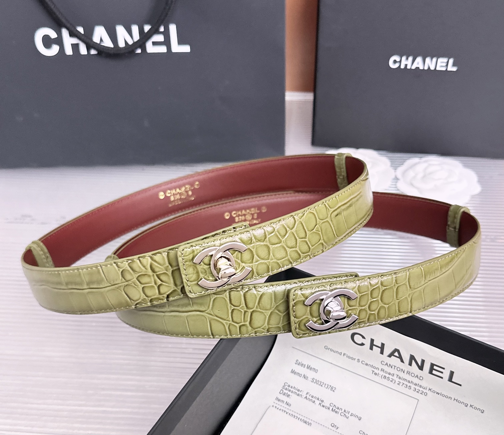 💥💥💥3.0cm香奈儿CHANEL腰带，双面头层牛皮，长度:均码:可自行调节，转动铜五金扣开模定制💥💥💥