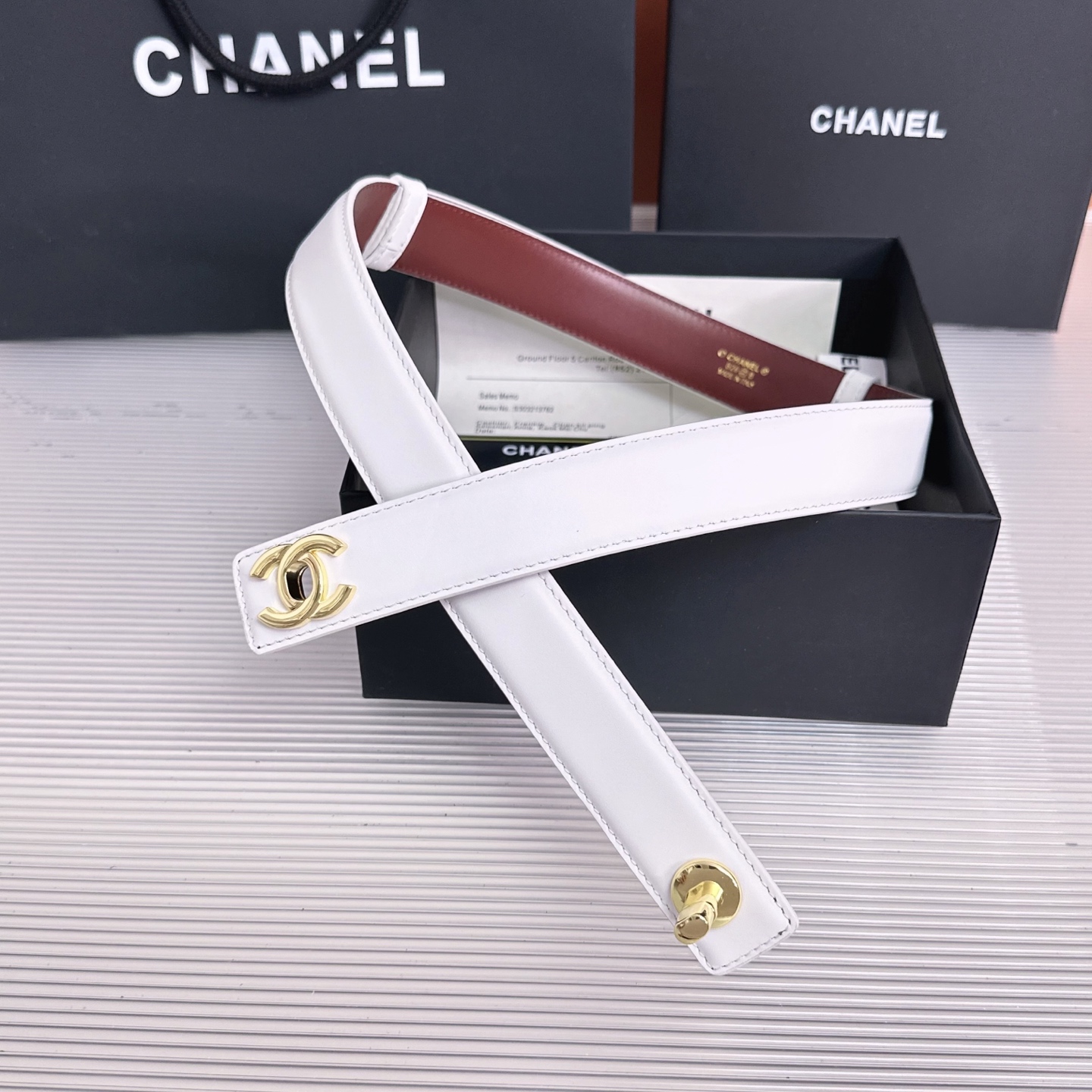 💥💥💥3.0cm香奈儿CHANEL腰带，双面头层牛皮，长度:均码:可自行调节，转动铜五金扣开模定制💥💥💥