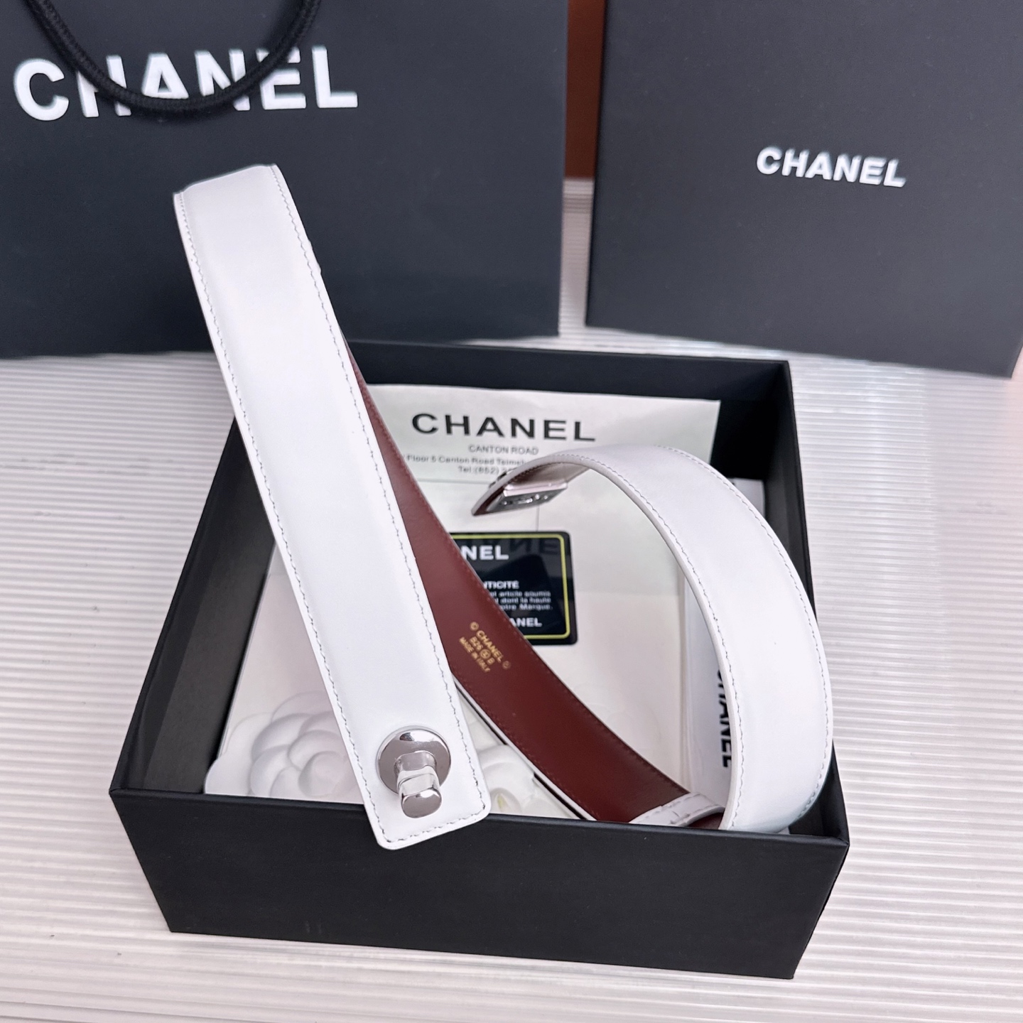 💥💥💥3.0cm香奈儿CHANEL腰带，双面头层牛皮，长度:均码:可自行调节，转动铜五金扣开模定制💥💥💥